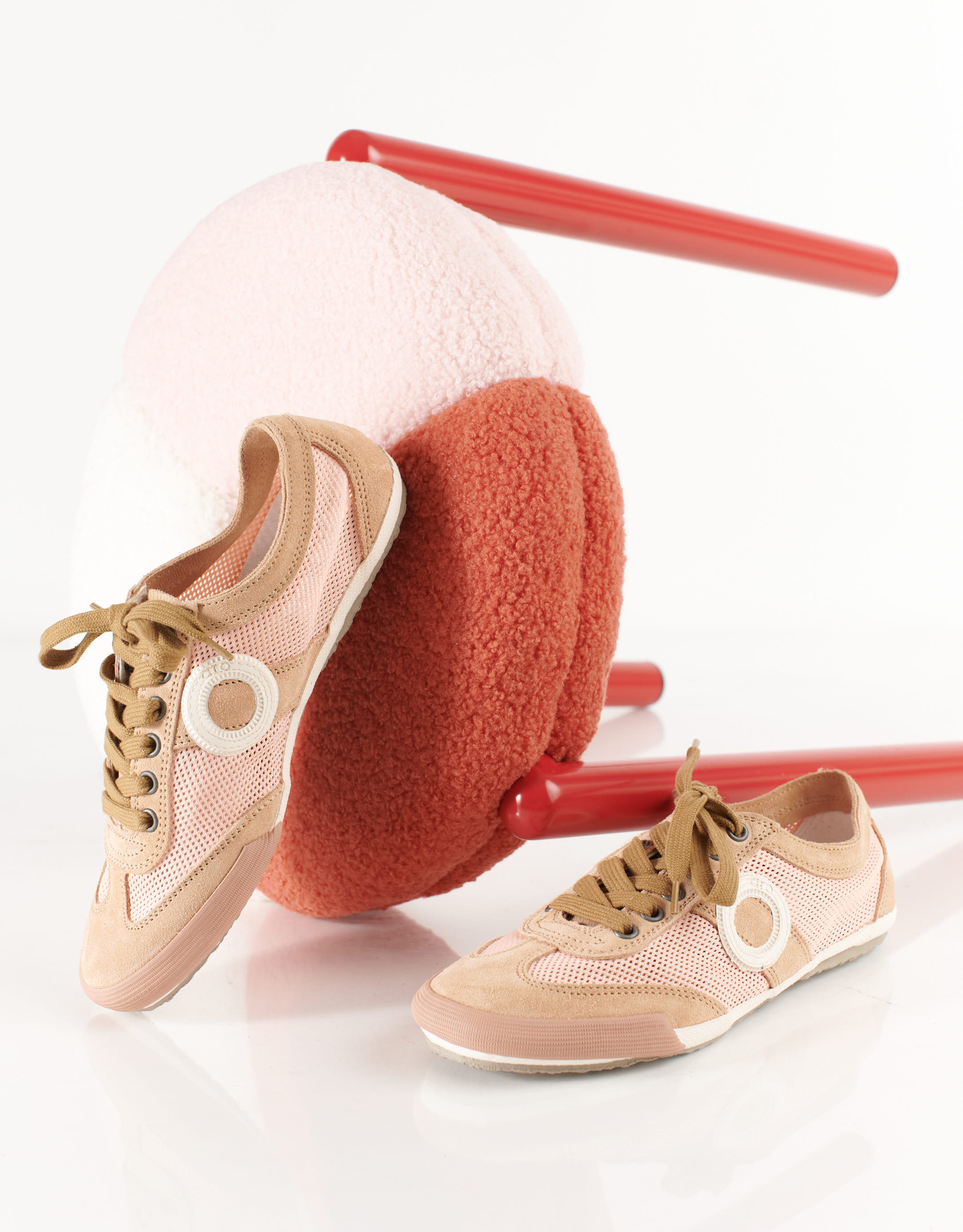 נעלי נשים - Aro - סניקרס JOANETA - ורוד  בז'