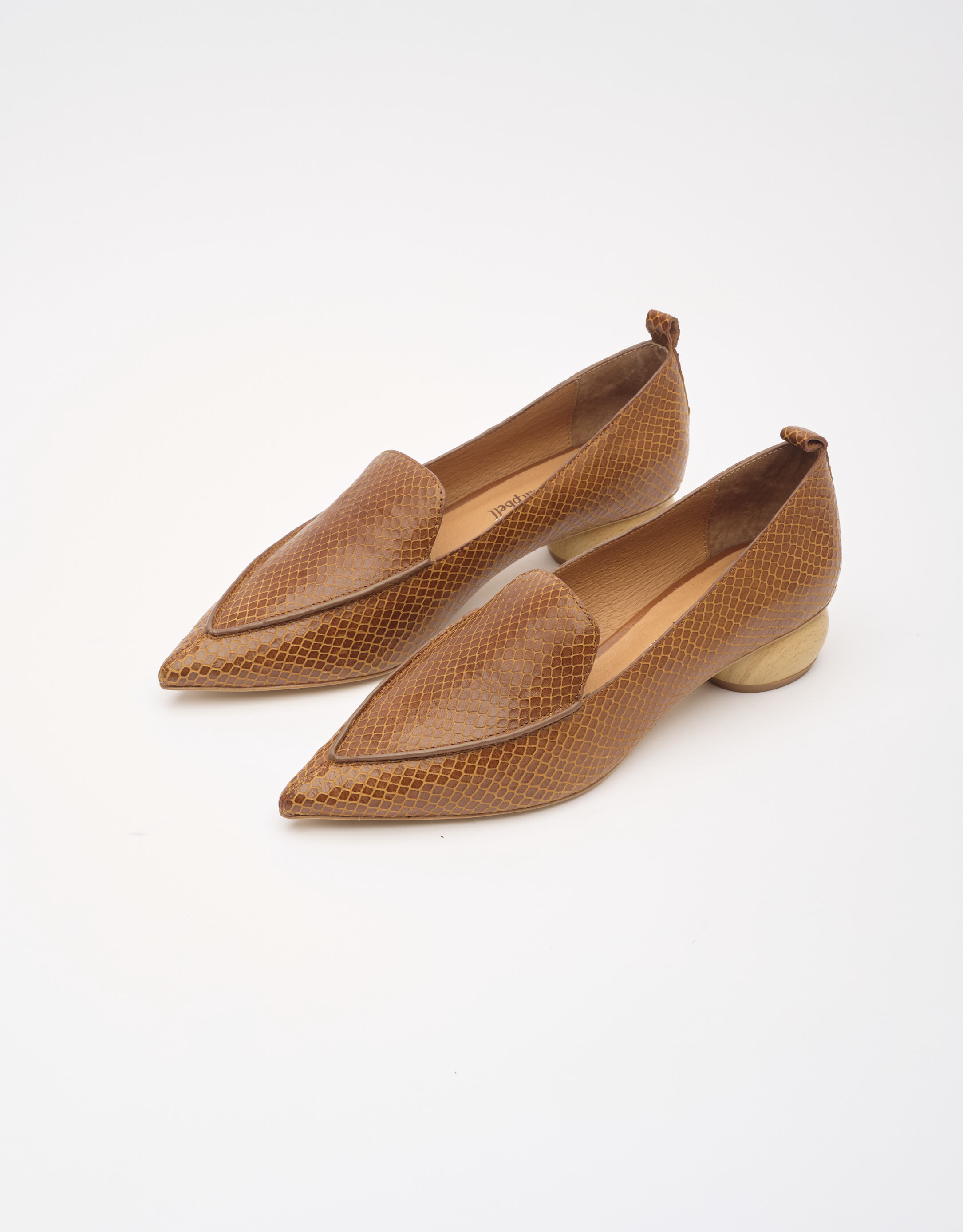 נעלי נשים - Jeffrey Campbell - נעלי סירה VIONA  נחש - חום1