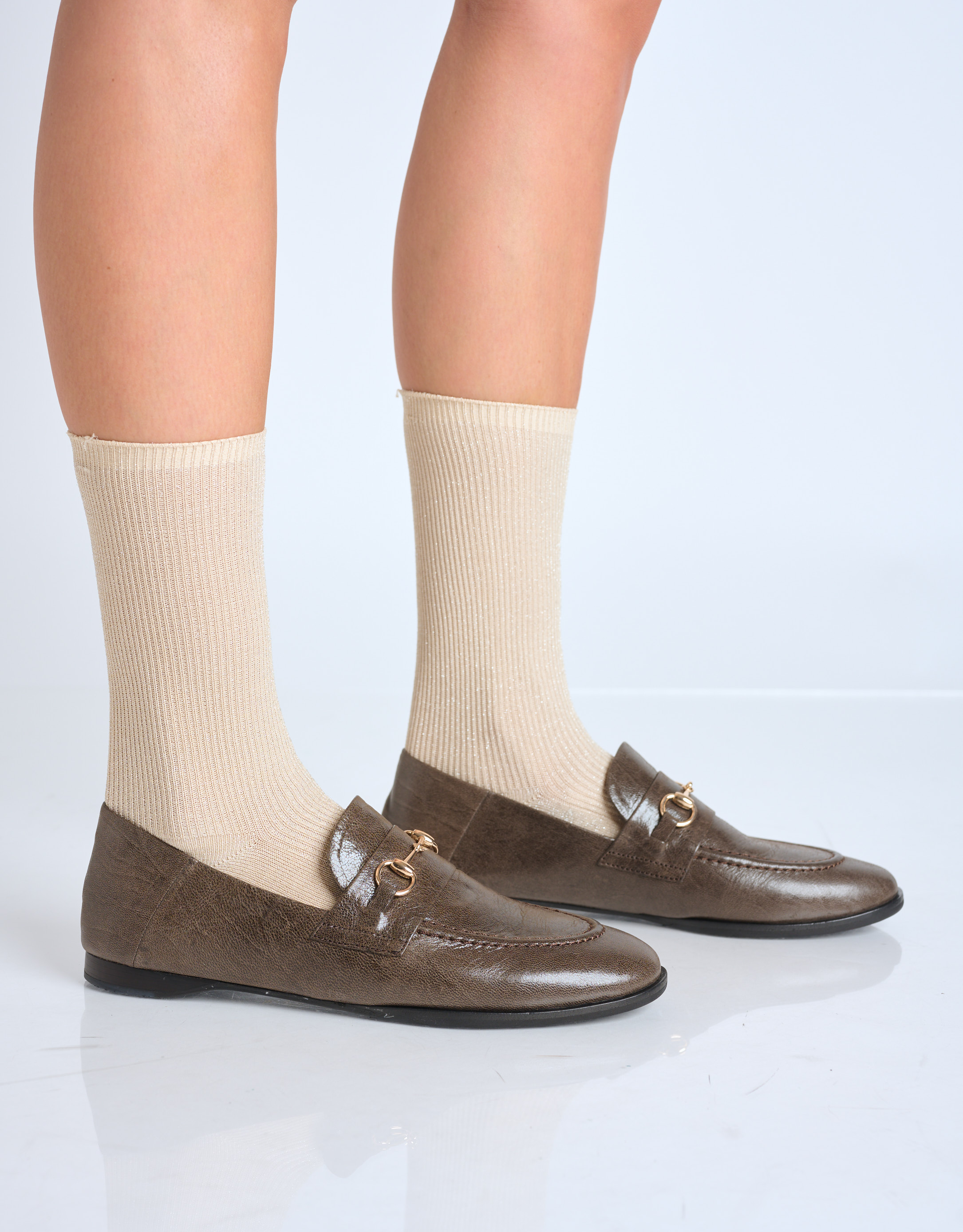 נעלי נשים - Yuko Imanishi - נעלי מוקסינים SACHI - חום3