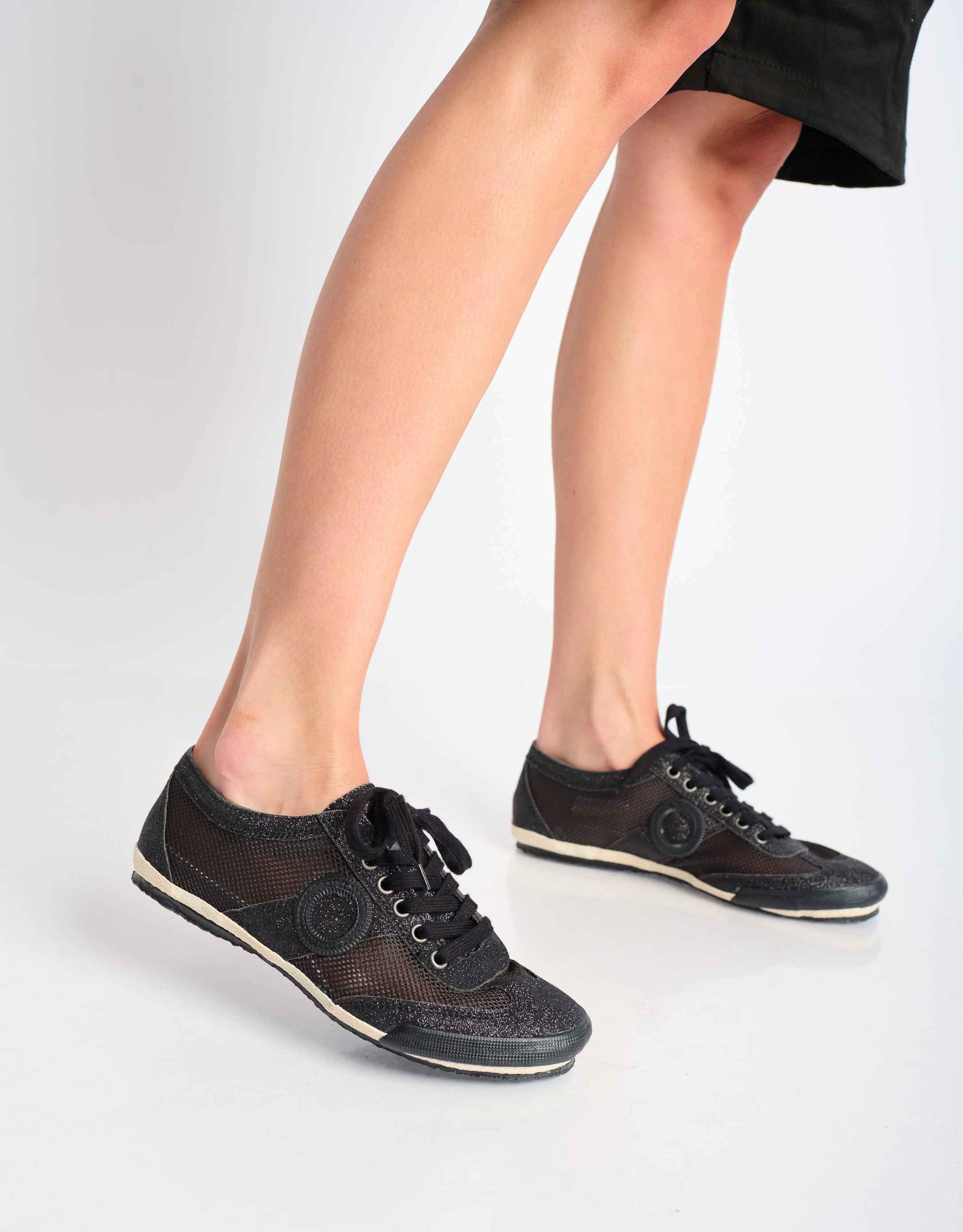 נעלי נשים - Aro - סניקרס JOANETA GLITTER - שחור3