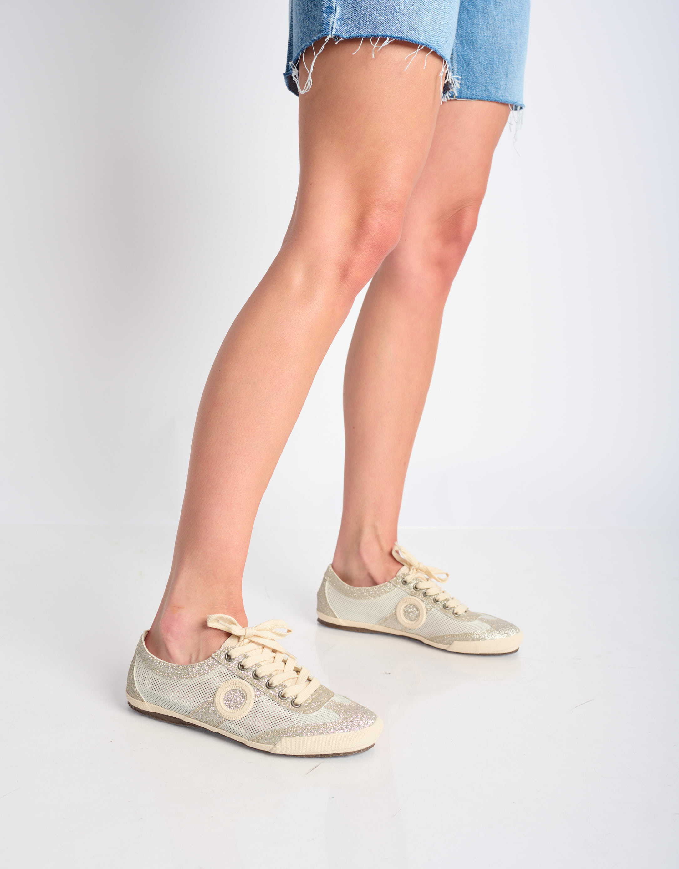 נעלי נשים - Aro - סניקרס JOANETA GLITTER - כסף1