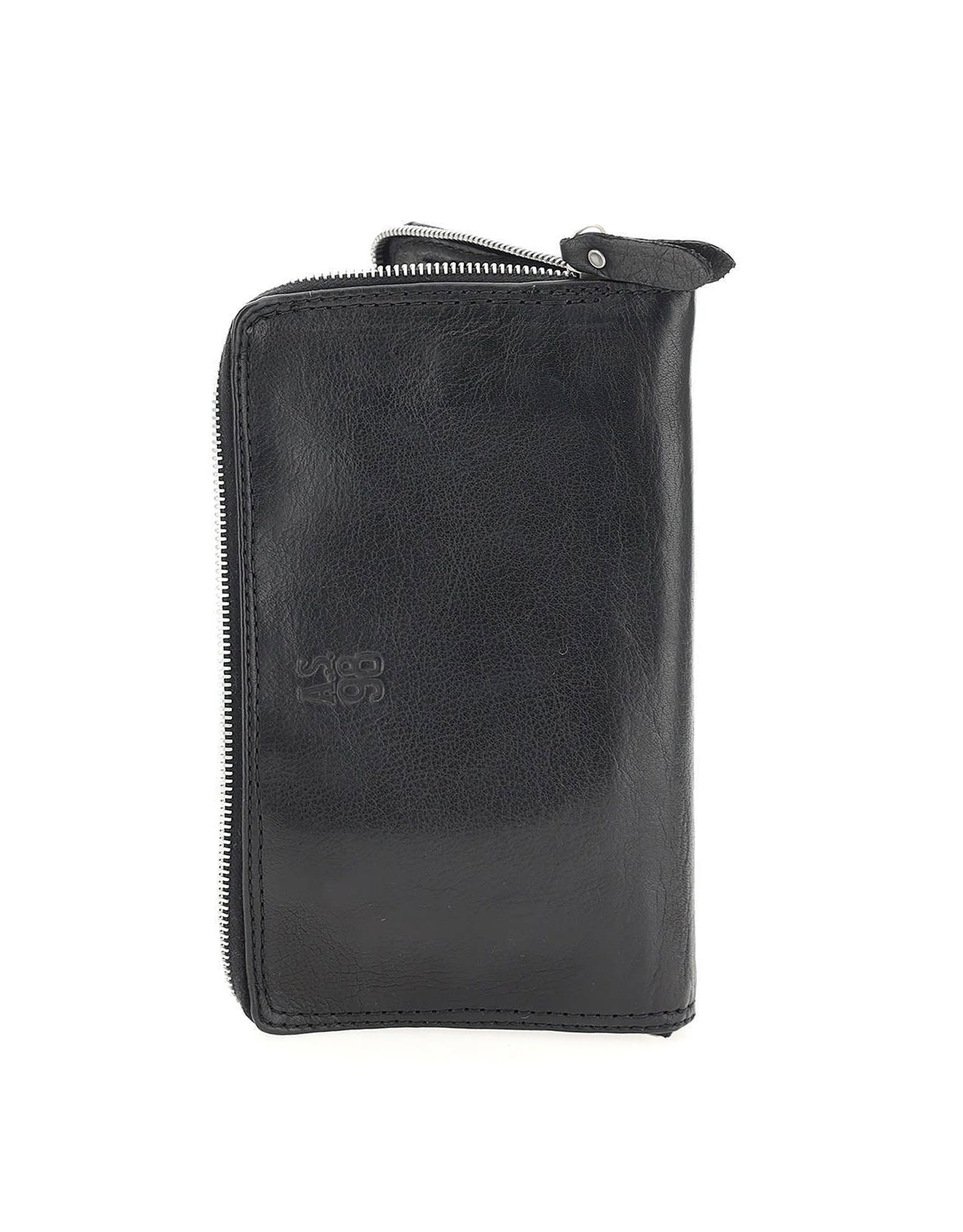 נעלי גברים - A.S. 98 - ארנק עור מלבני גדול - שחור