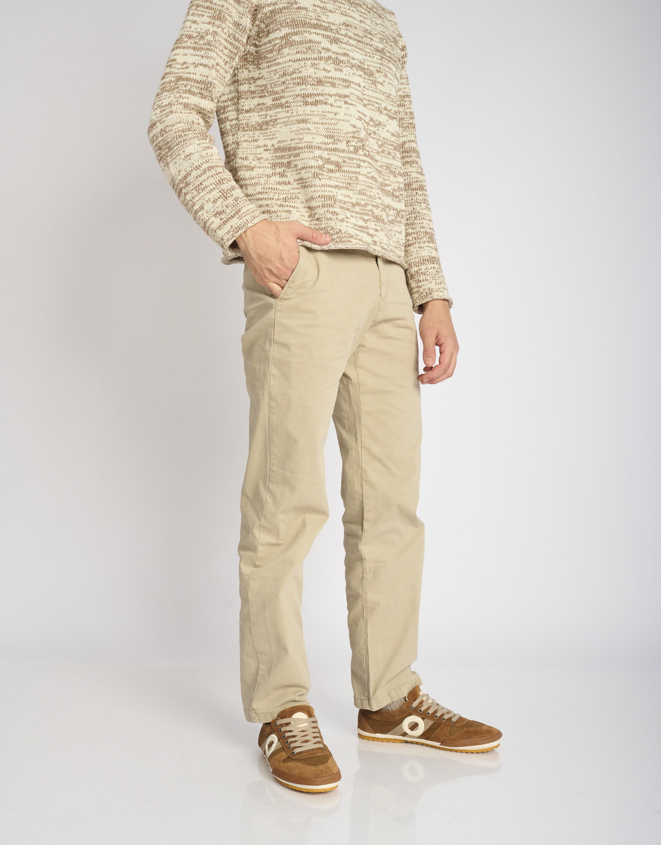 נעלי גברים - Aro - סניקרס עור IDO - קאמל2