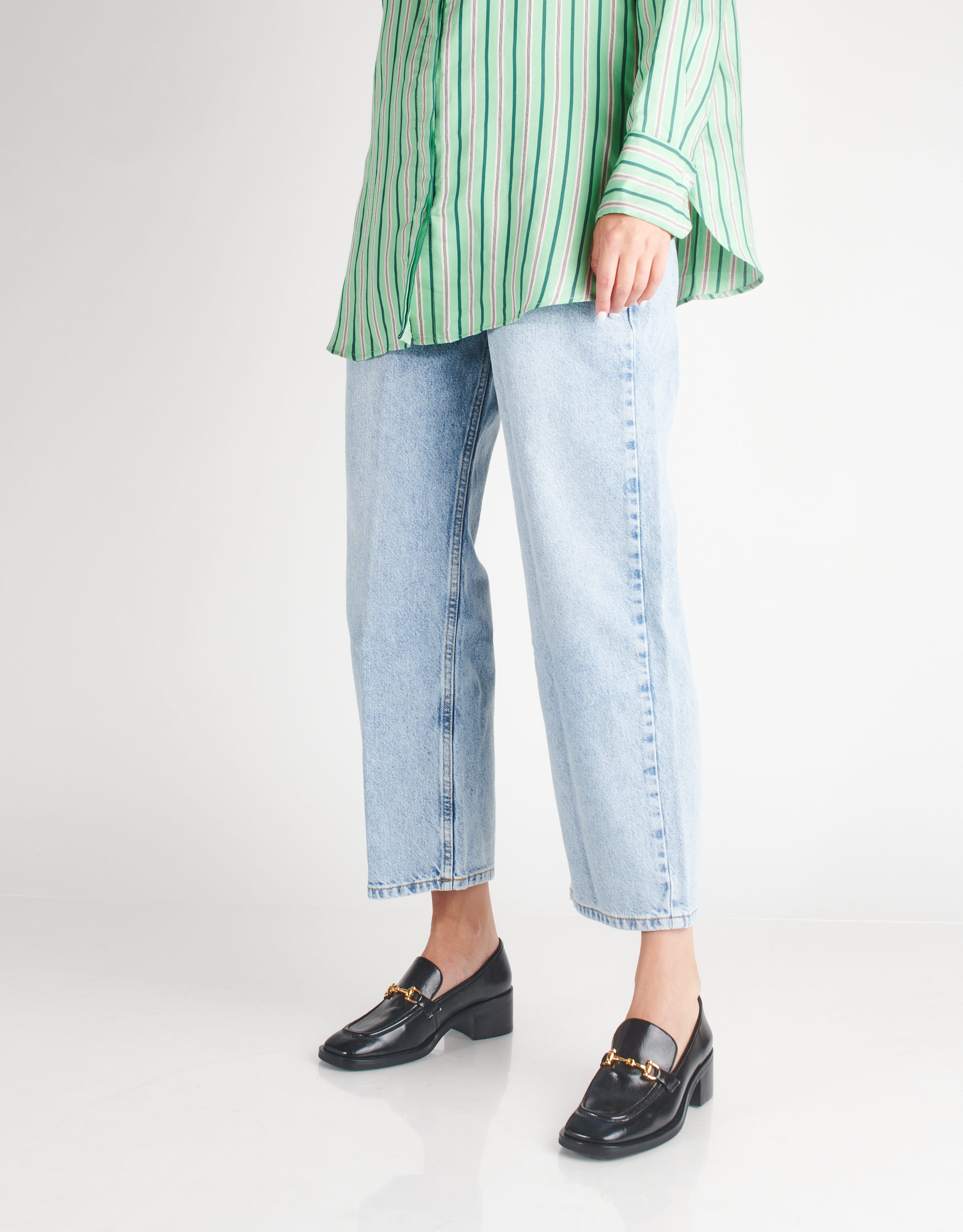 נעלי נשים - Jeffrey Campbell - מוקסינים עם עקב REID - שחור2