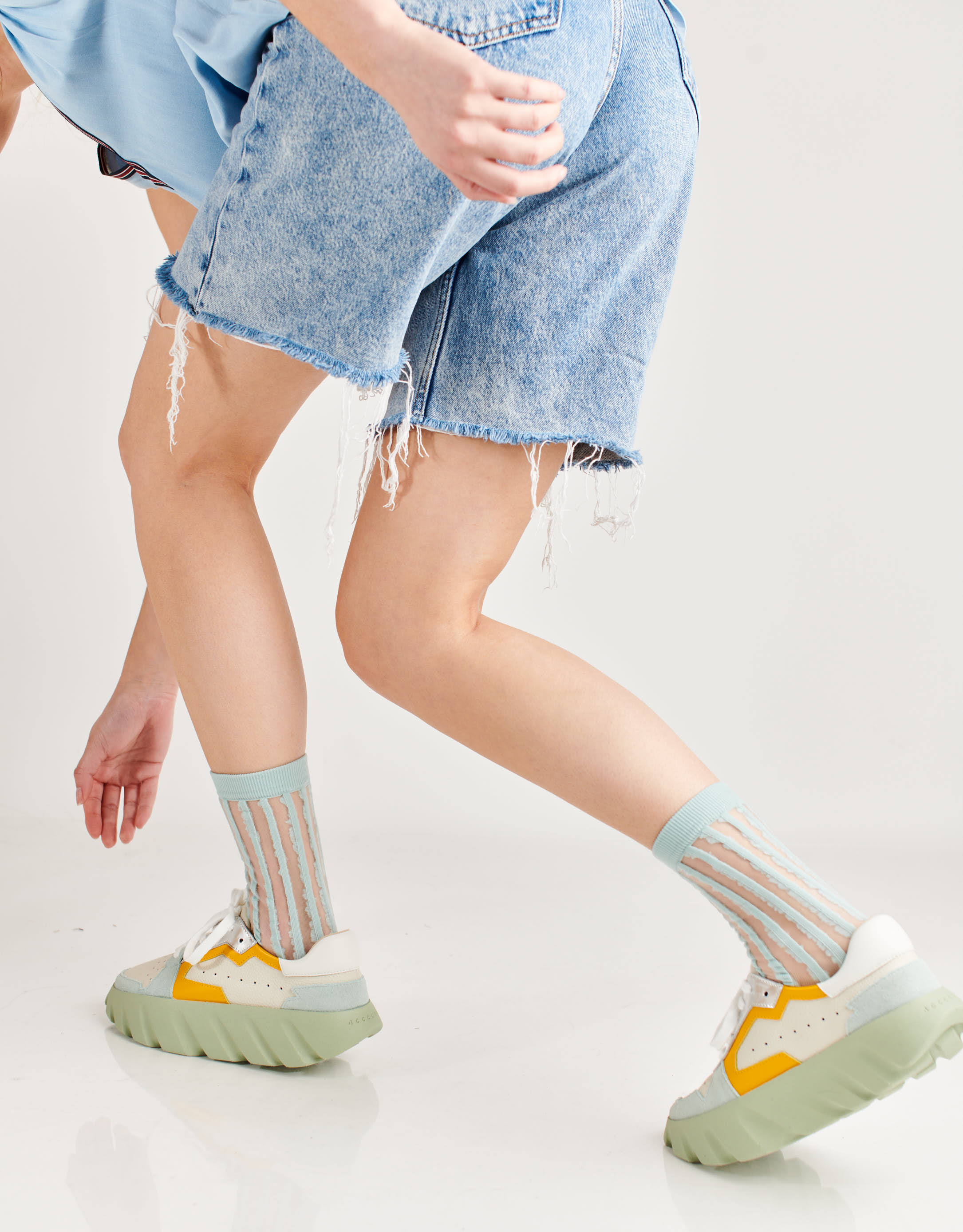 נעלי נשים - 4CCCCEES - סניקרס עור TURA ORI - מנטה