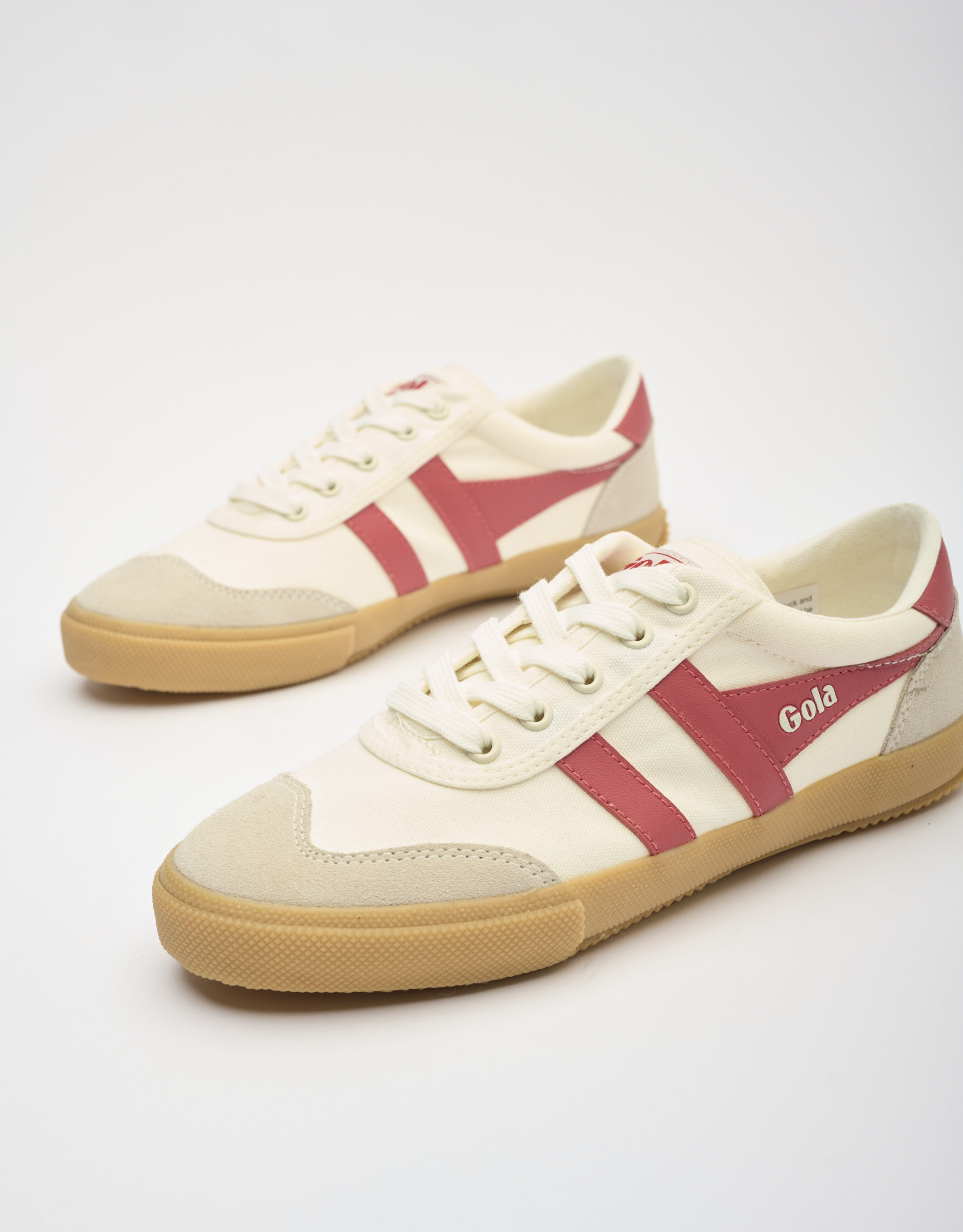 נעלי נשים - Gola - סניקרס BADMINTON GUM - לבן   ורוד4
