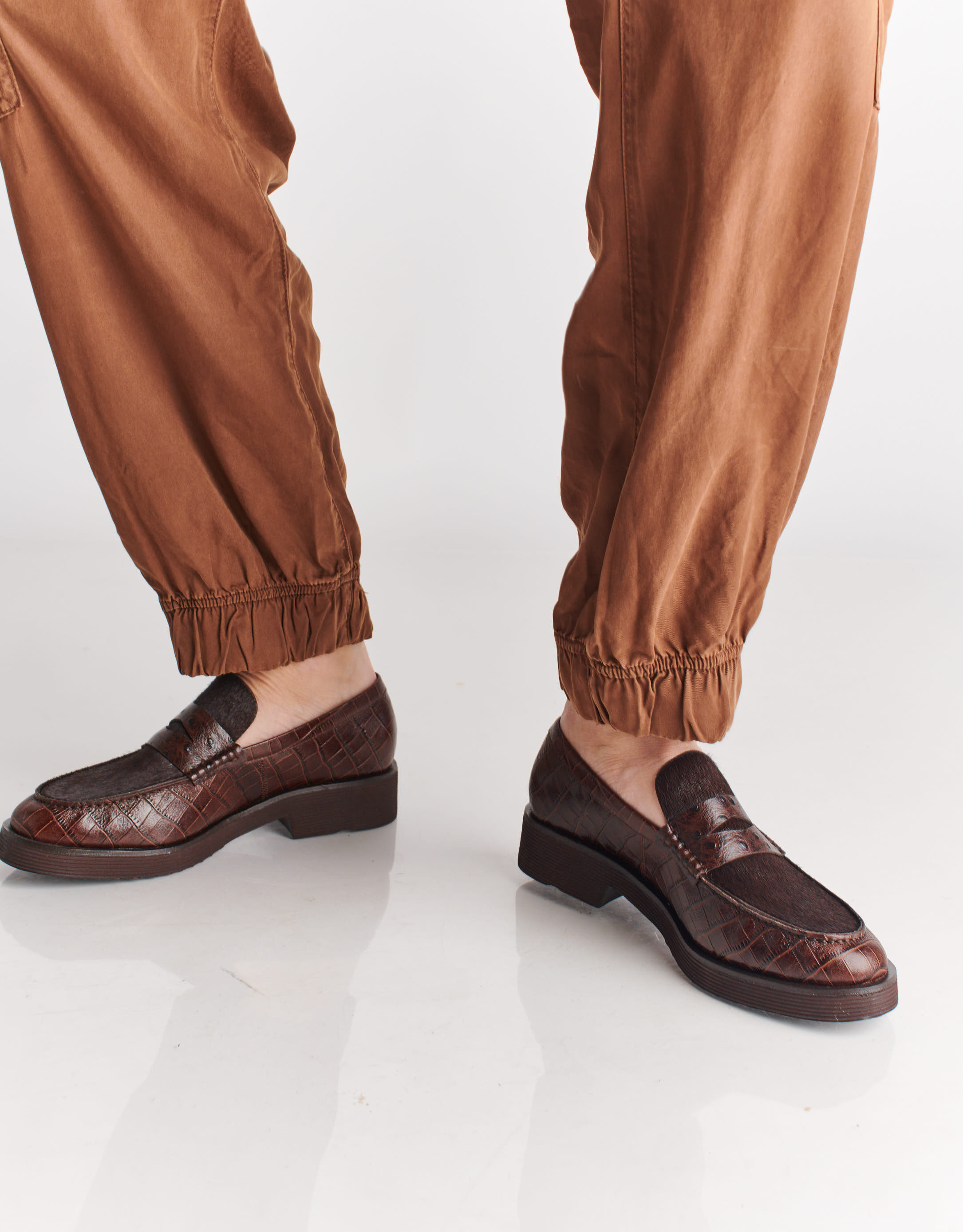 נעלי נשים - Jeffrey Campbell - מוקסינים משולבים LENNA F - חום3