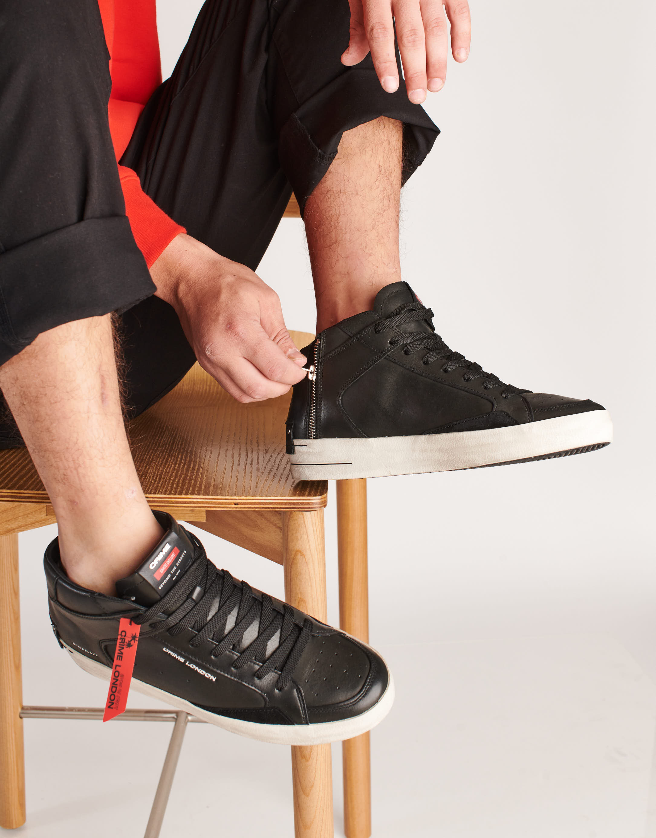 נעלי גברים - Crime London - סניקרס גבוהות NICK - שחור
