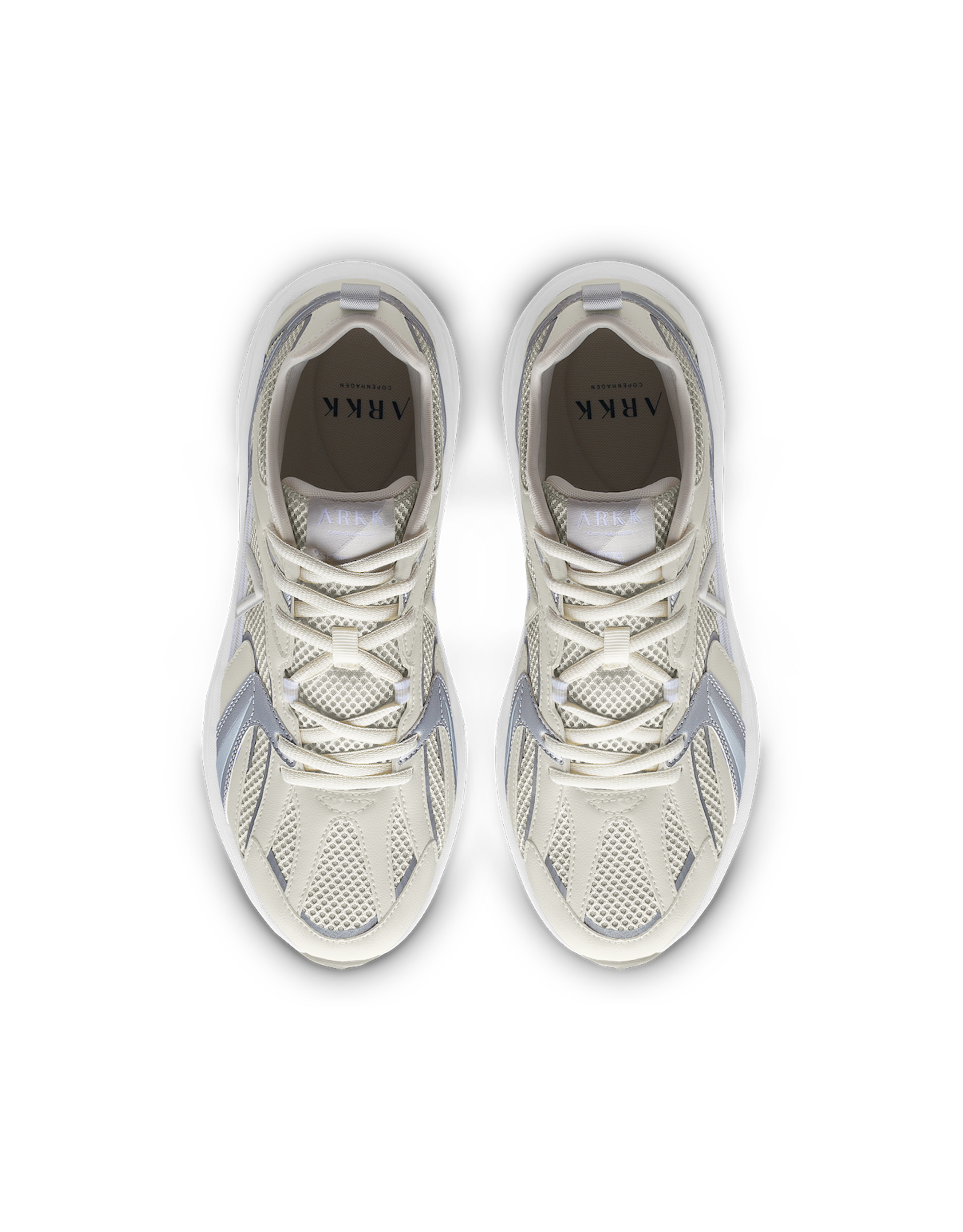 נעלי גברים - Arkk - סניקרס OSERRA MESH - לבן   כסף