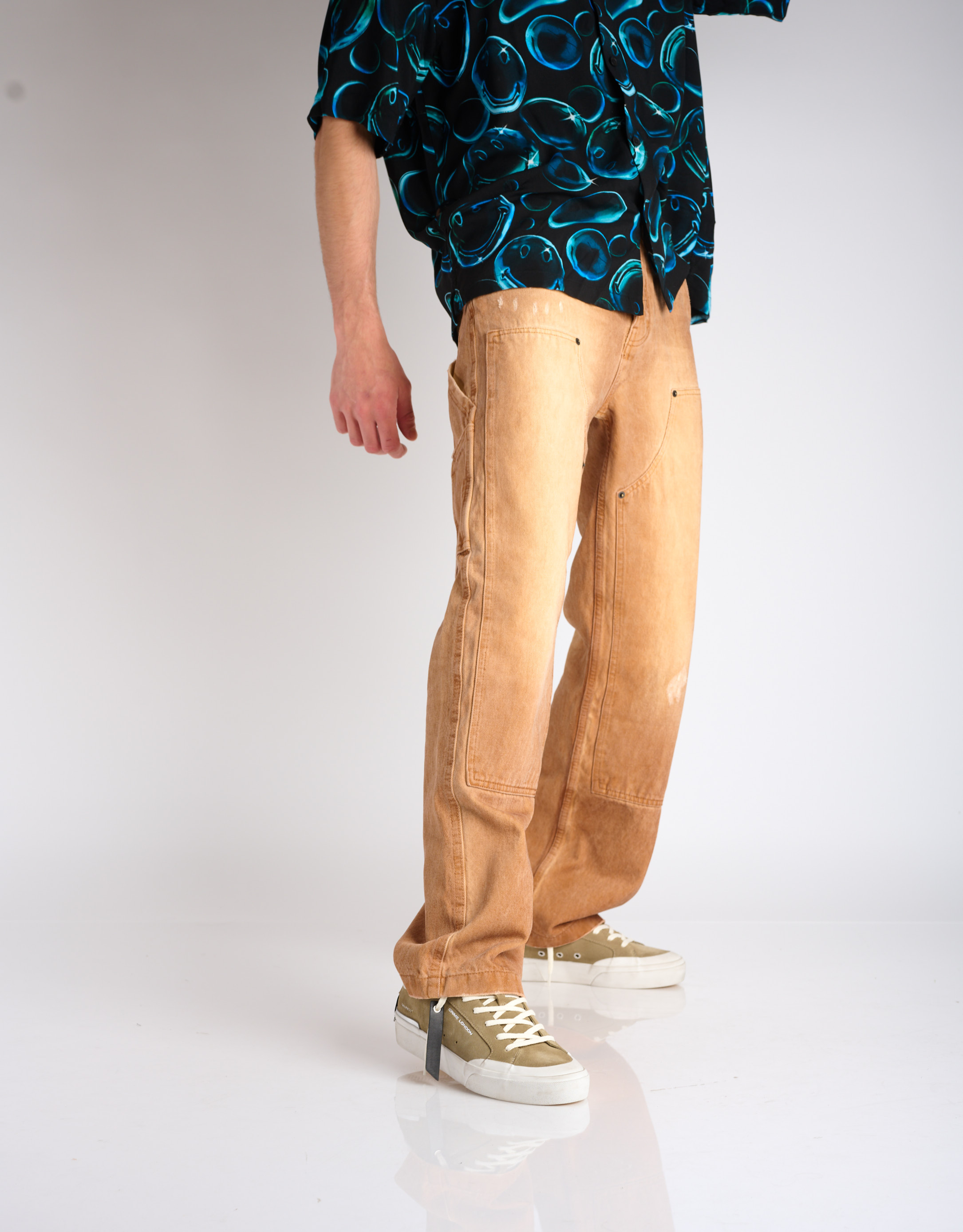 נעלי גברים - Crime London - סניקרס BRUS - חאקי