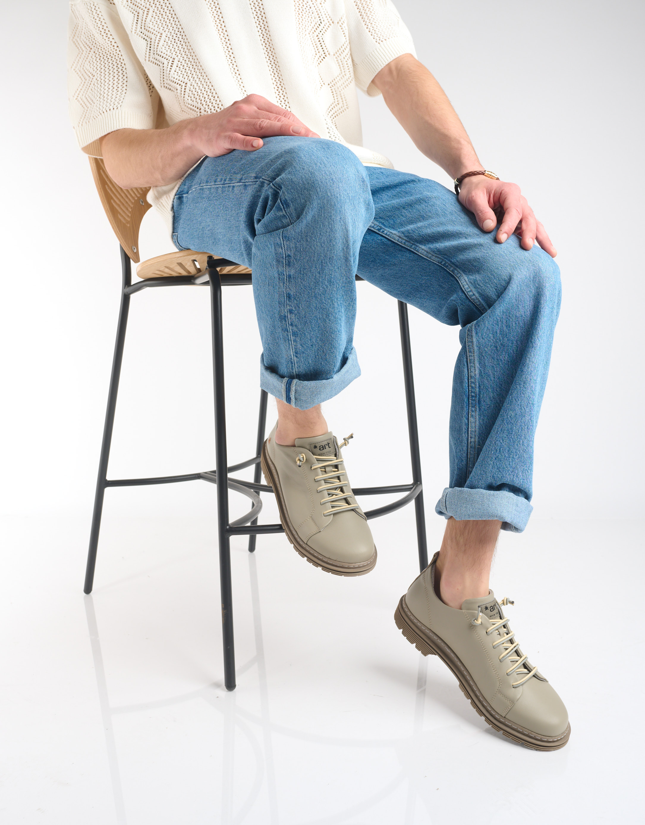 נעלי גברים - Art - נעלי עור BIRMINGHAM - אפור