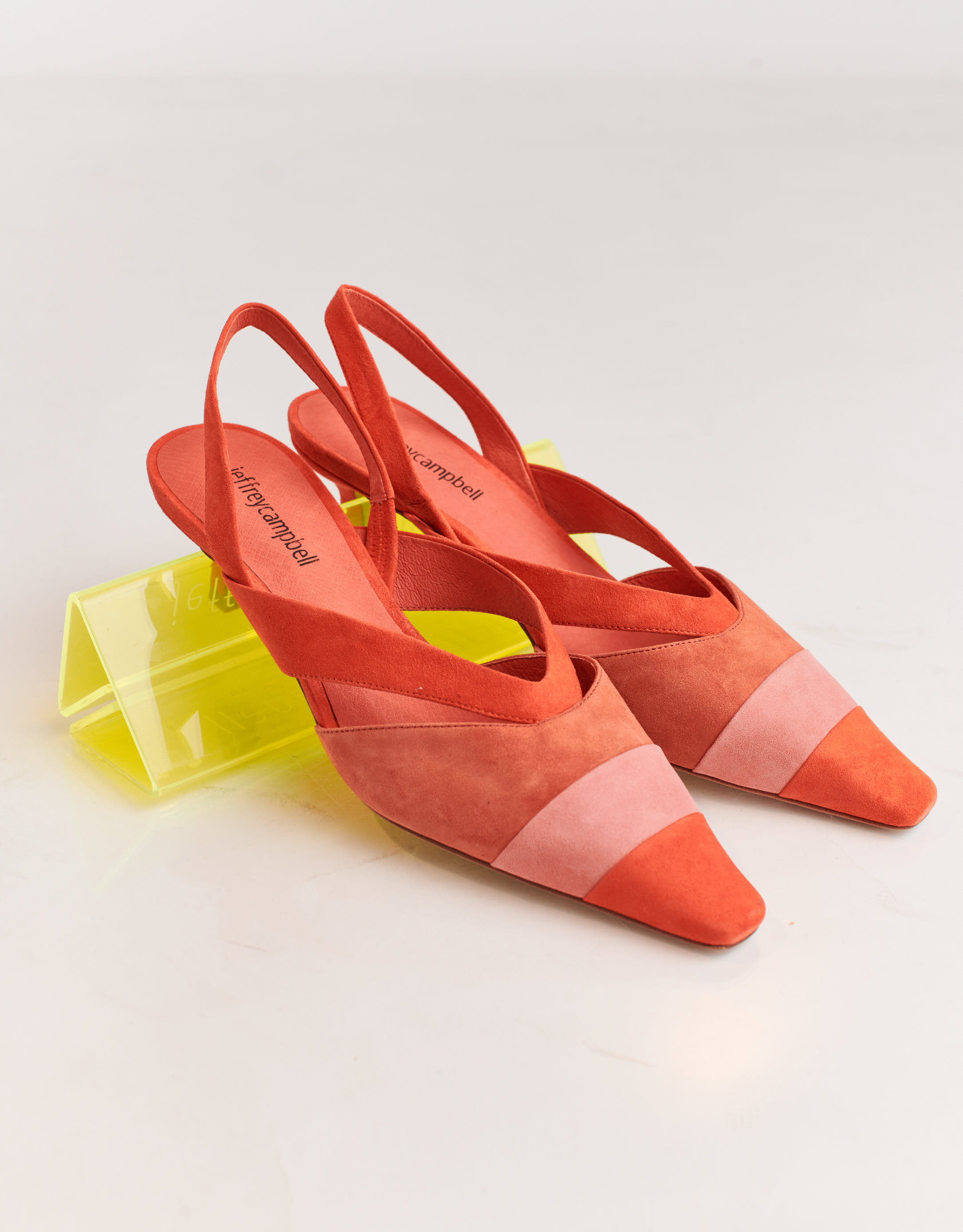 נעלי נשים - Jeffrey Campbell - סנדלי עקב מזמש EIGHT - כתום