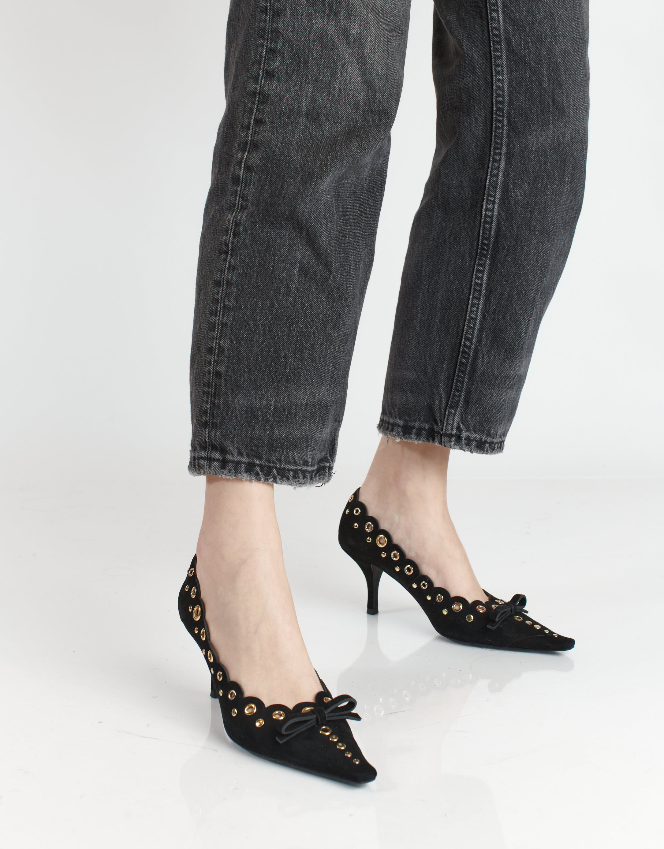 נעלי נשים - Jeffrey Campbell - נעלי סירה עם עקב NOTION - שחור