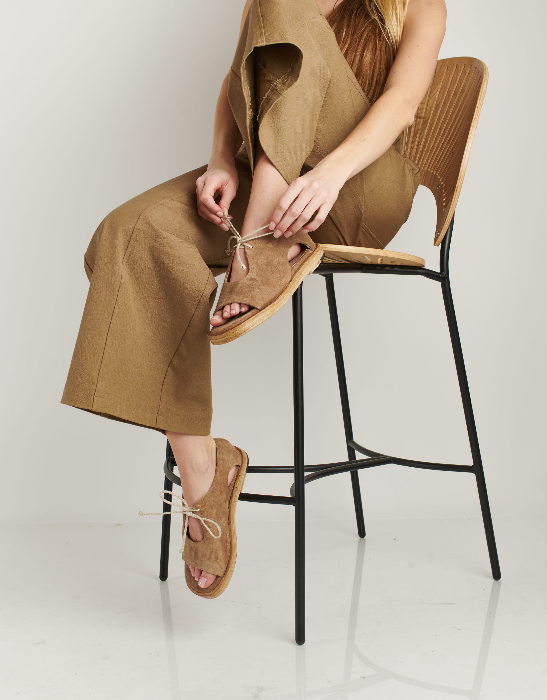 נעלי נשים - Ernesto Dolani - נעלי עור שטוחות GEA - חום