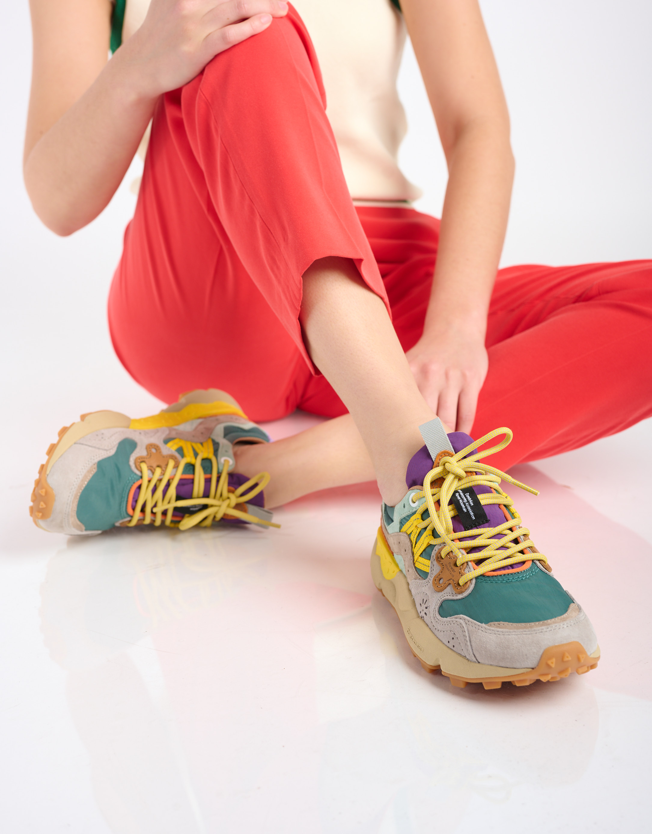 נעלי נשים - Flower Mountain - סניקרס YAMANO צבעוניות - ירוק   אפור