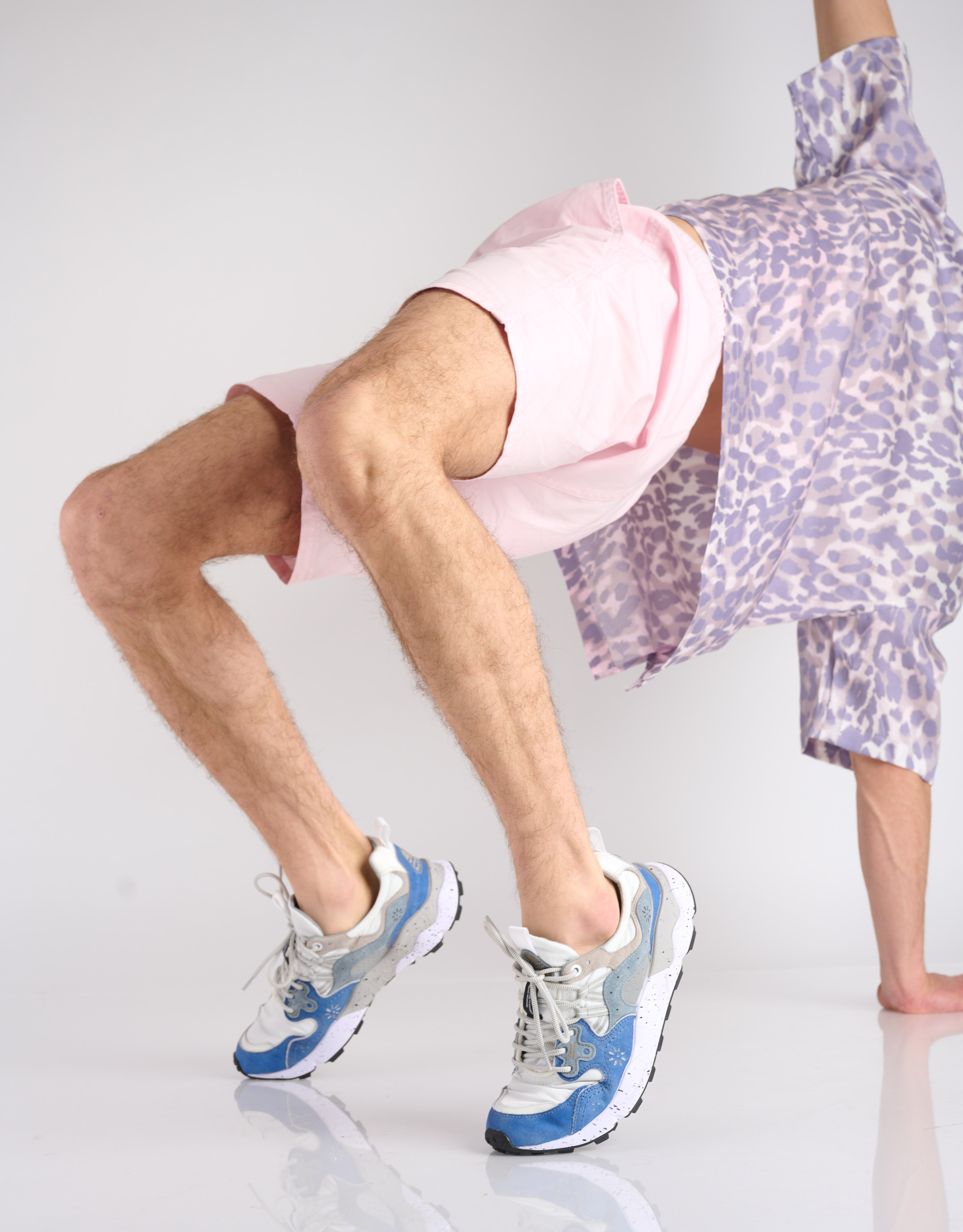 נעלי גברים - Flower Mountain - סניקרס צבעוניות YAMANO - לבן   כחול