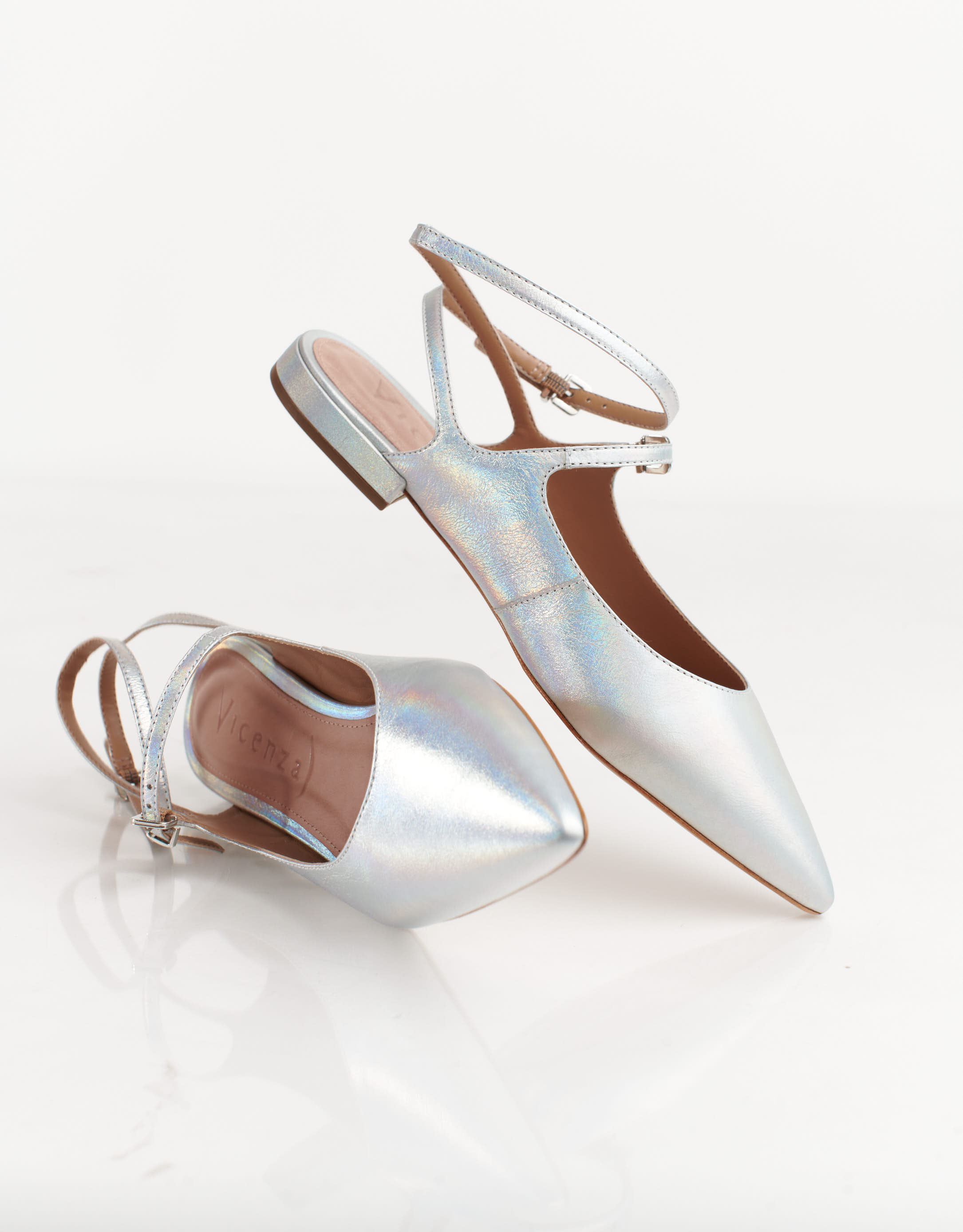 נעלי נשים - Vicenza - נעלי סירה שטוחות BURNIE - כסף