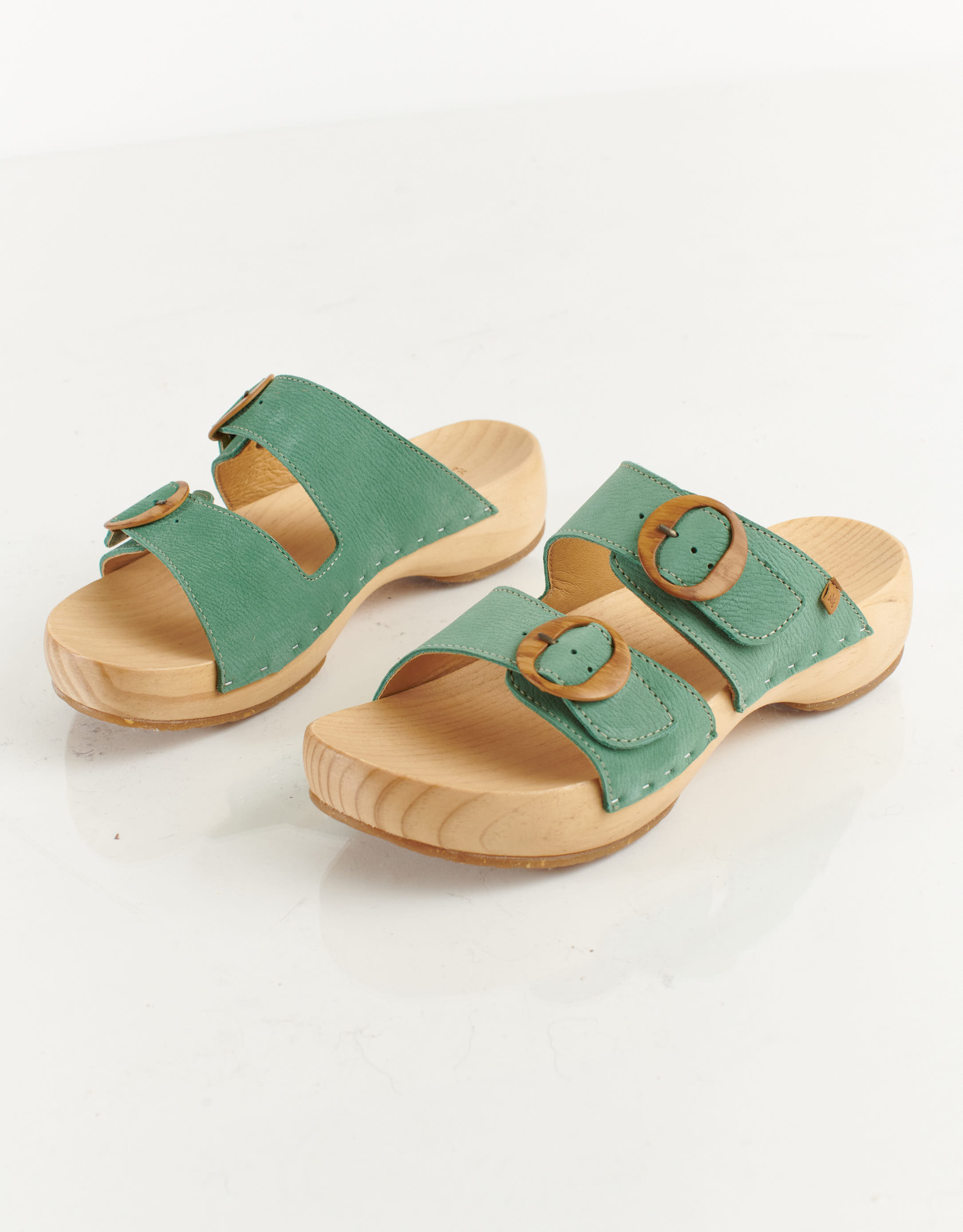 נעלי נשים - El Naturalista - כפכפי עץ רצועות SHOKUNIN - ירוק