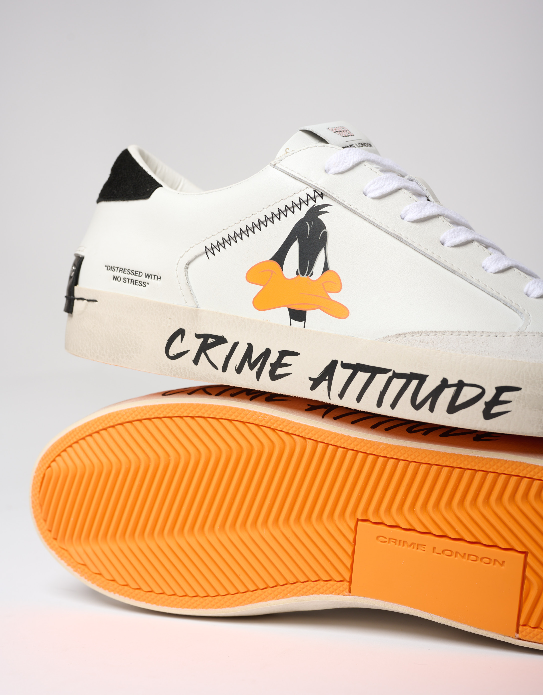 נעלי גברים - Crime London - סניקרס ZIGGY - לבן   שחור