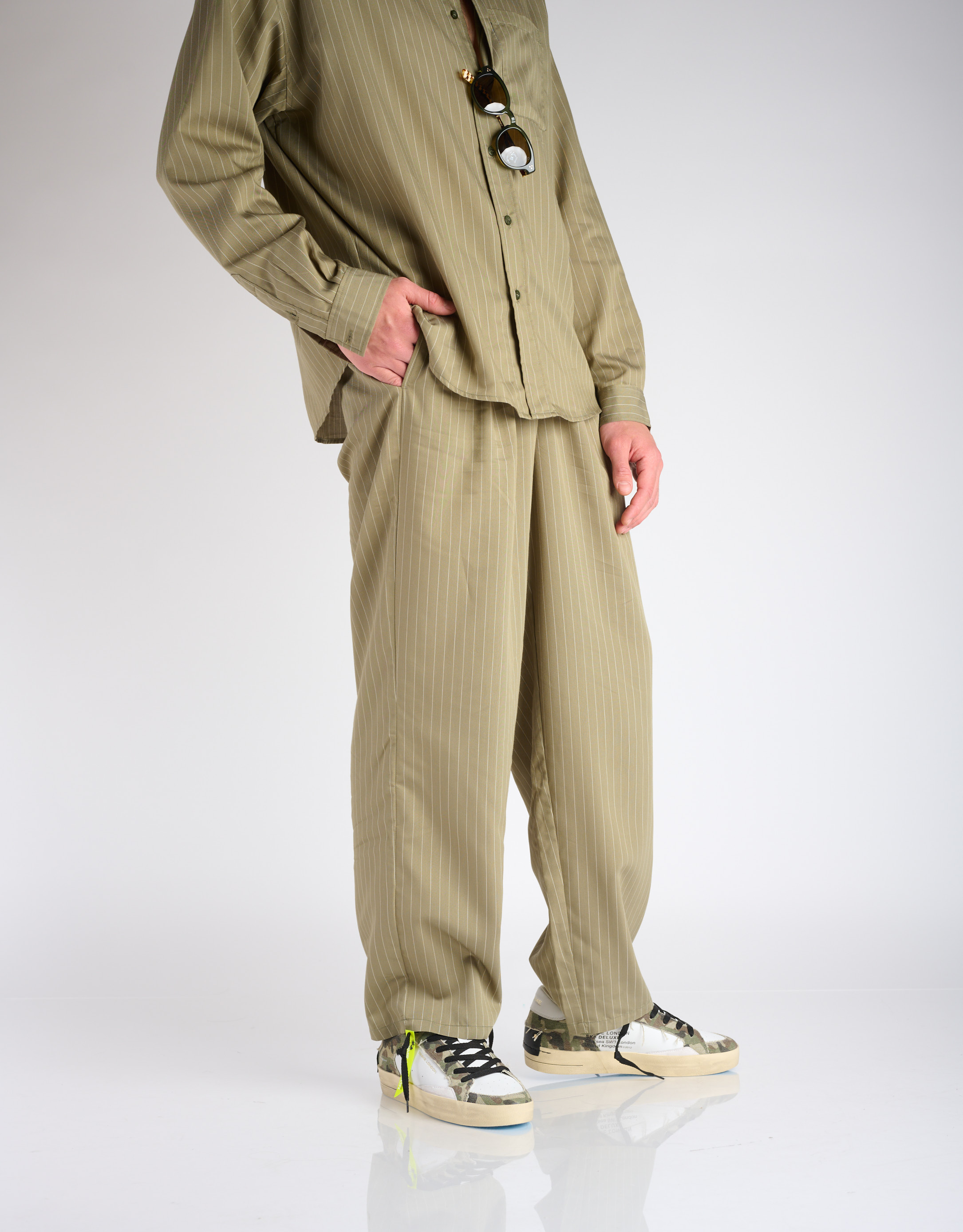 נעלי גברים - Crime London - סניקרס STEVEN - צבאי