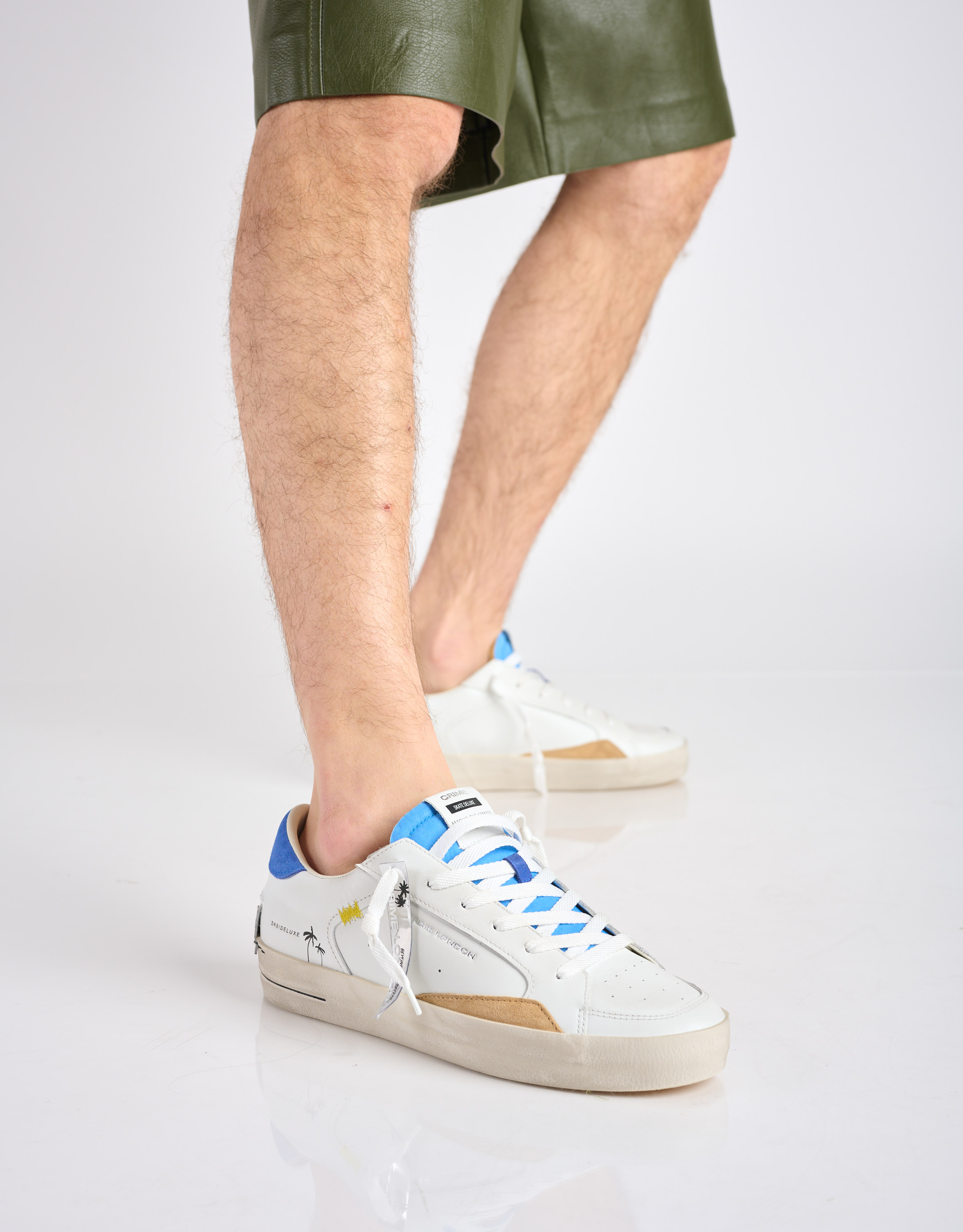 נעלי גברים - Crime London - סניקרס FREDDIE - לבן   כחול