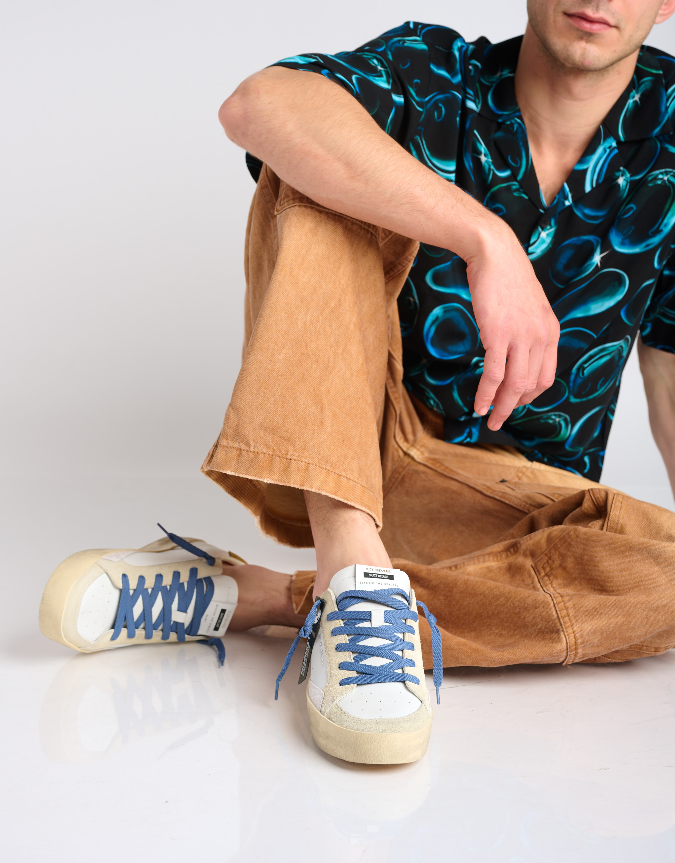 נעלי גברים - Crime London - סניקרס STEVEN - לבן