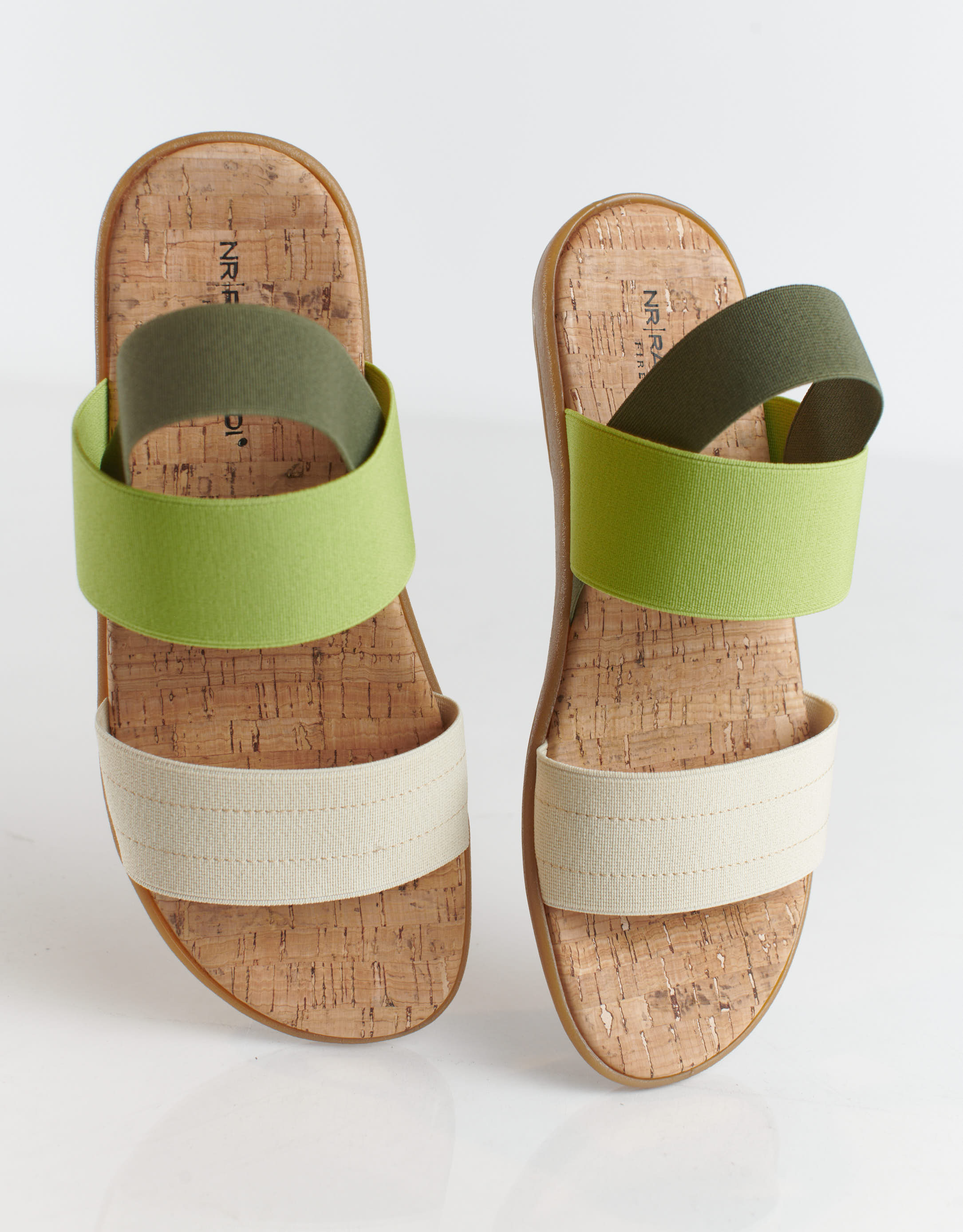 נעלי נשים - NR Rapisardi - סנדלי גומיות משולבים CRUS - בז'