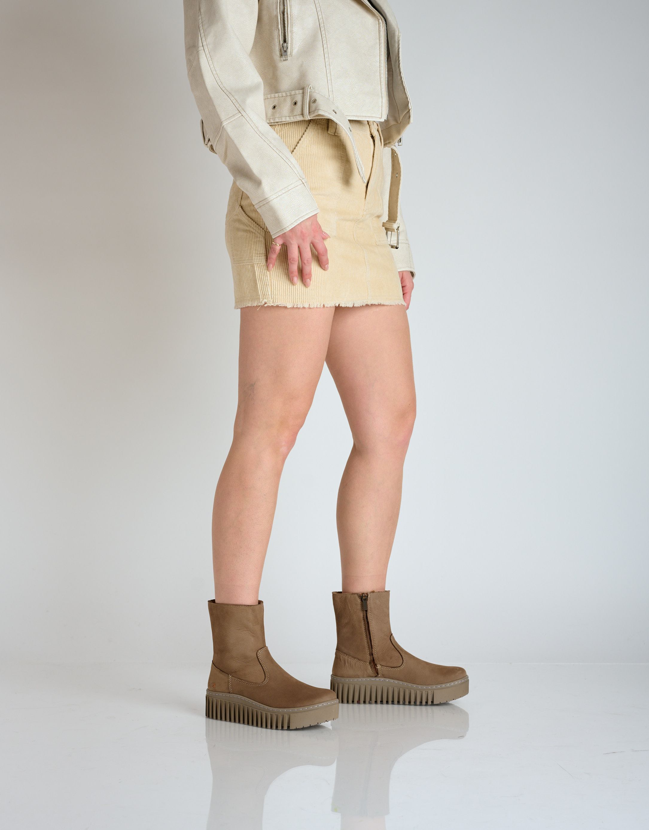 נעלי נשים - Art - מגפוני פלטפורמה BRIGHTON - אפור חום2