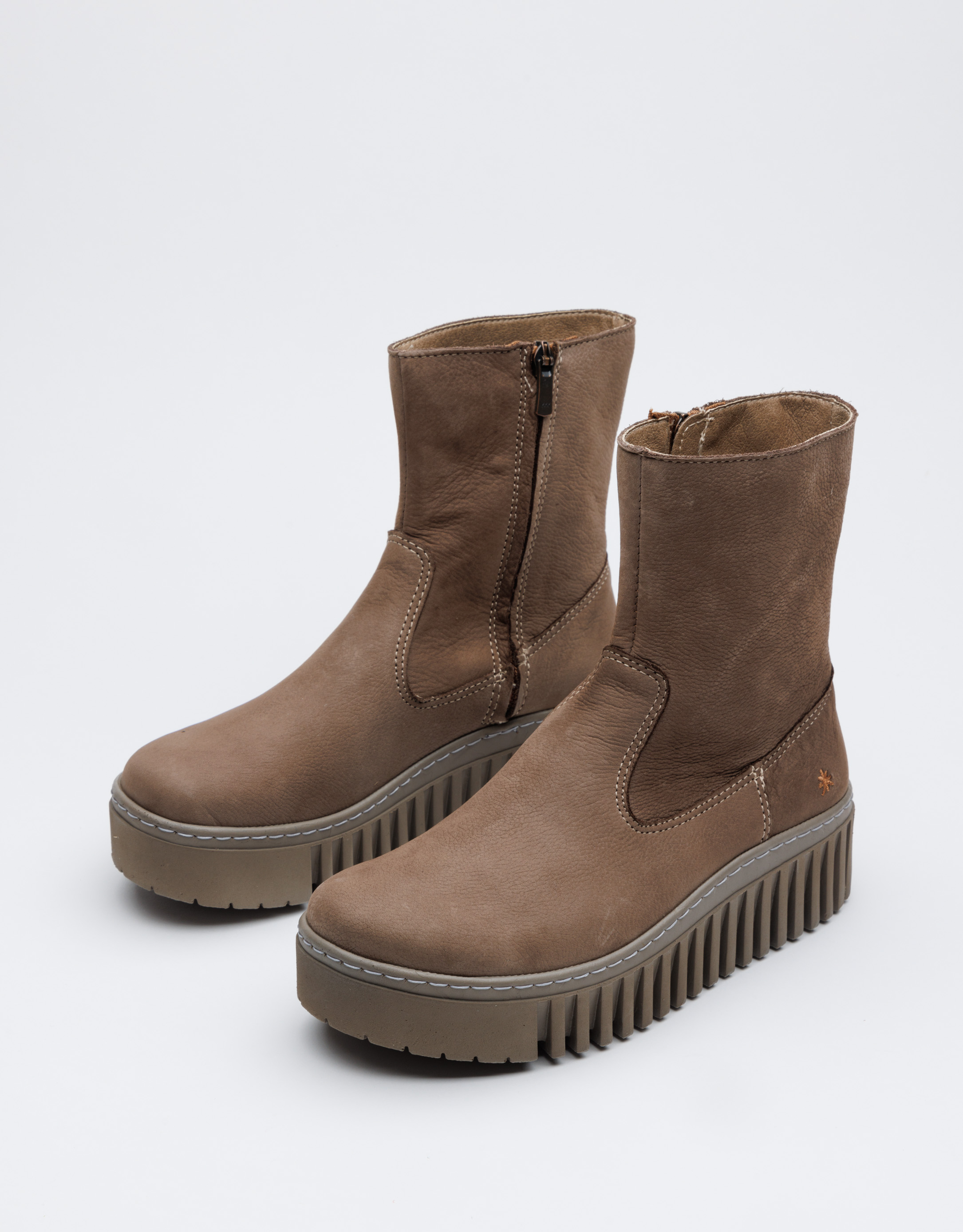 נעלי נשים - Art - מגפוני פלטפורמה BRIGHTON - אפור חום3