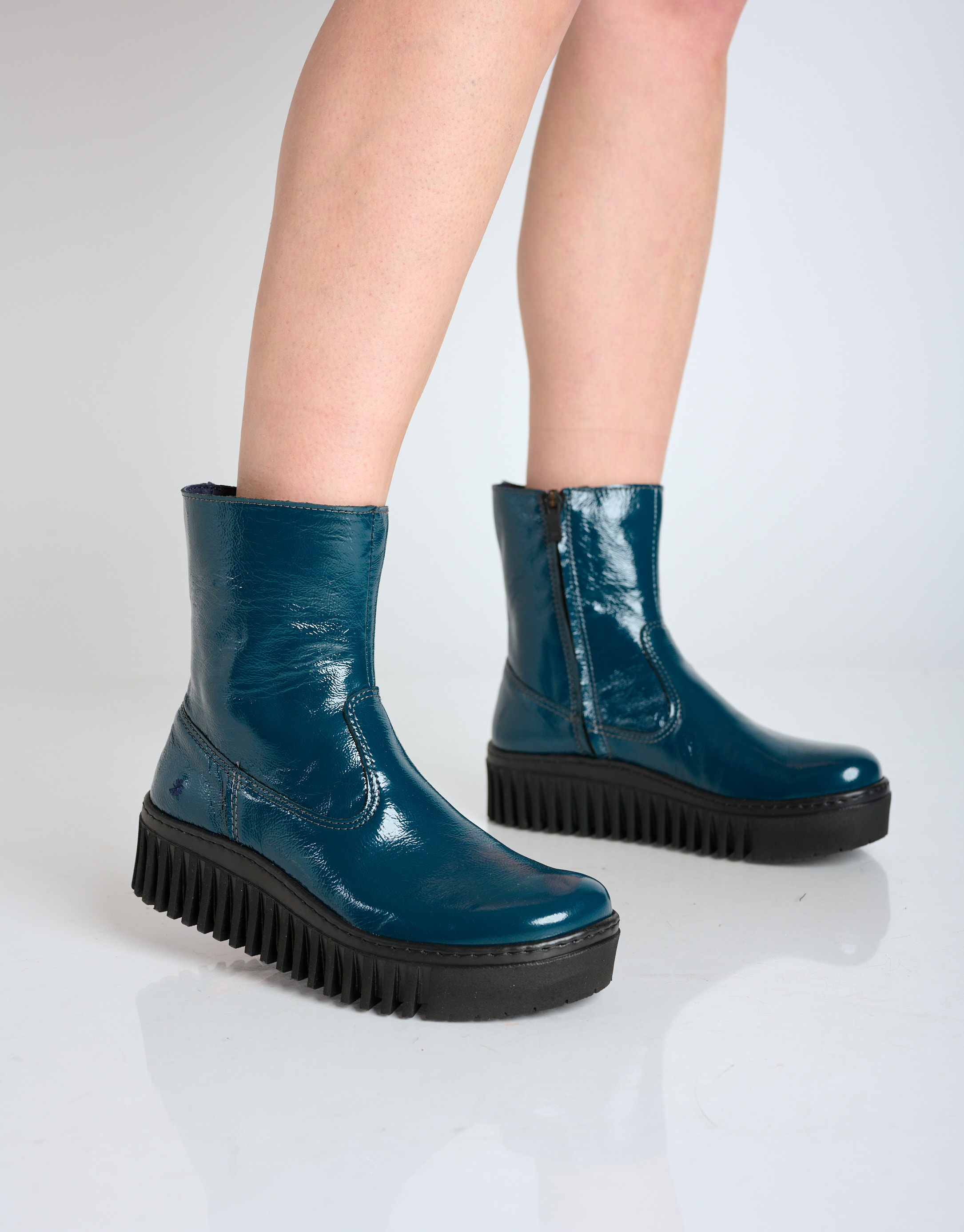 נעלי נשים - Art - מגפונים מבריקים BRIGHTON - פטרול1