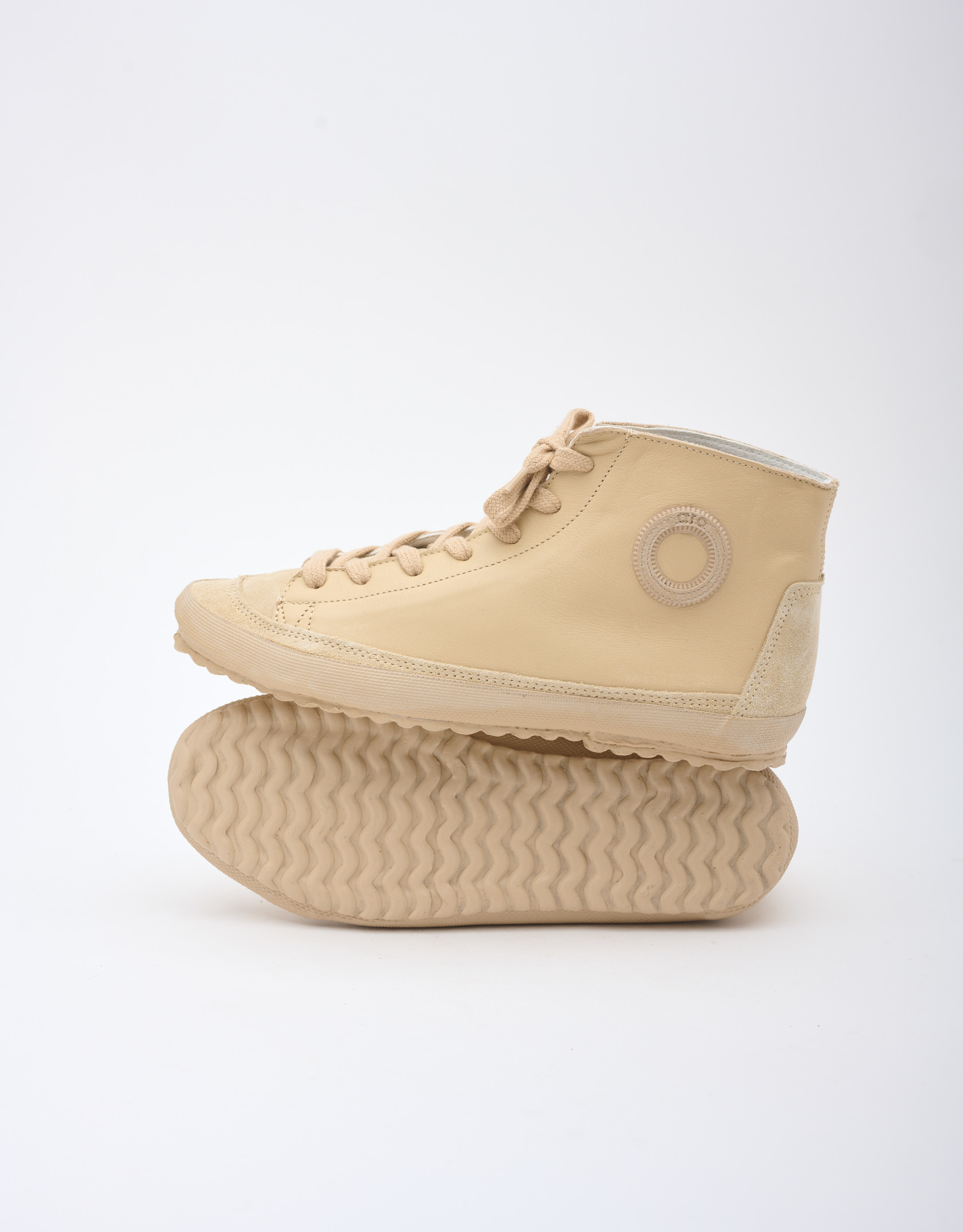 נעלי נשים - Aro - סניקרס עור גבוהות GUS - אופוויט