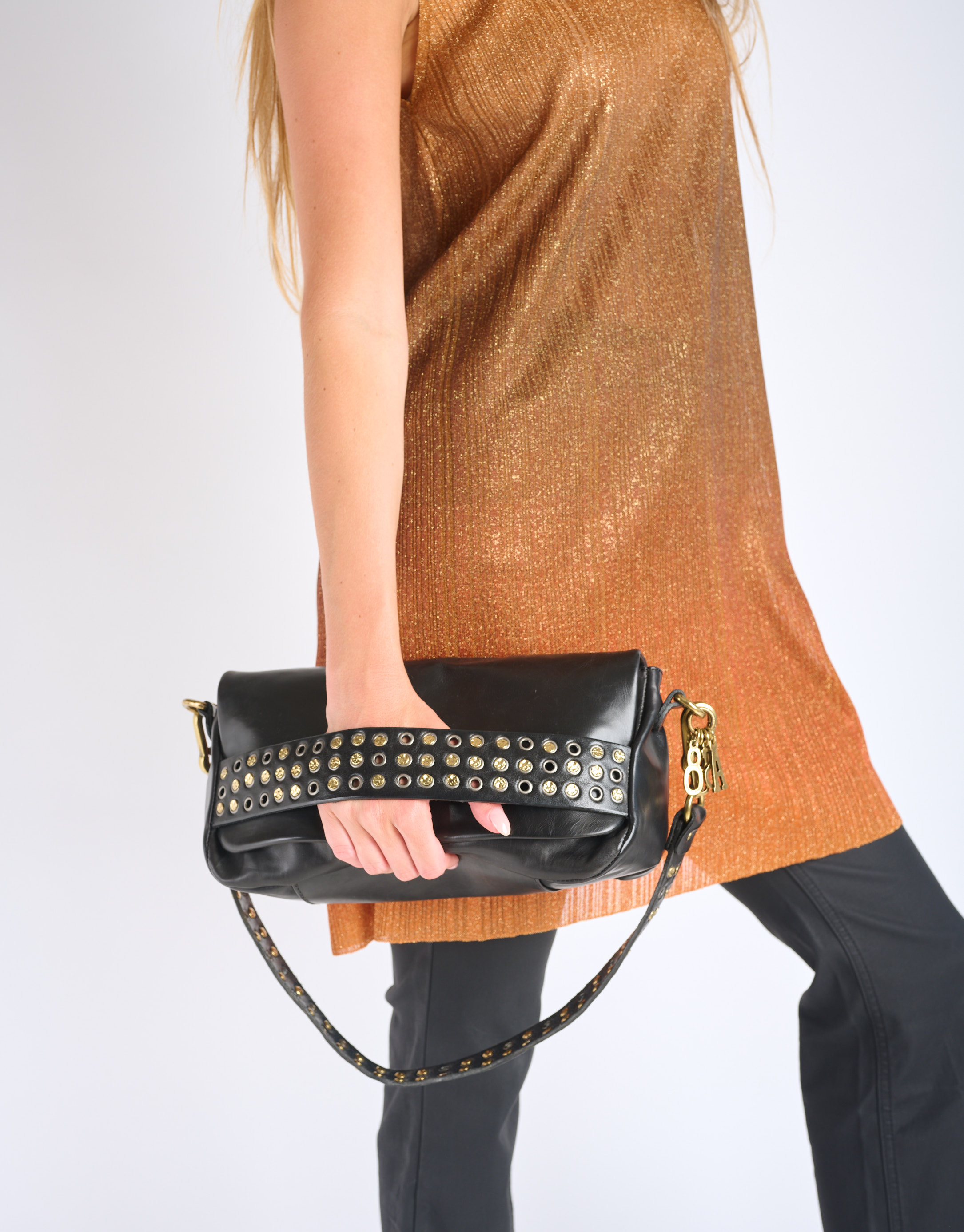 נעלי נשים - A.S. 98 - תיק צד עם ניטים ANILA - שחור