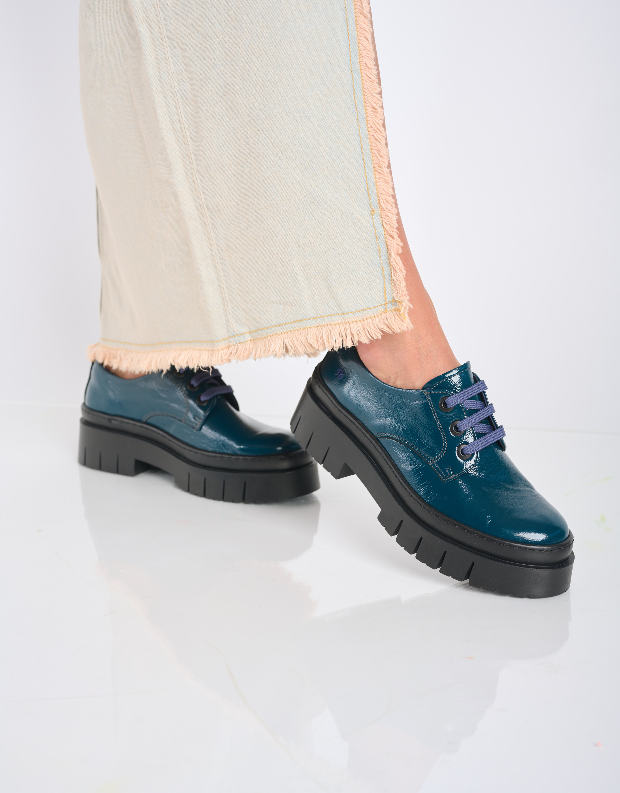 נעלי נשים - Art - נעלי לק פלטפורמה AMBERES - פטרול1