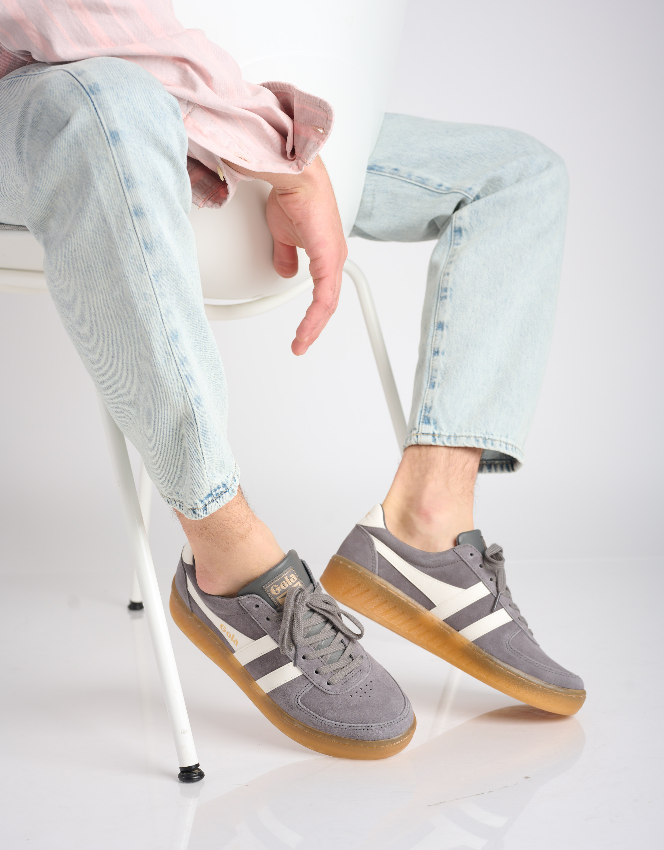 נעלי גברים - Gola - סניקרס GRANDSLAM זמש - אפור