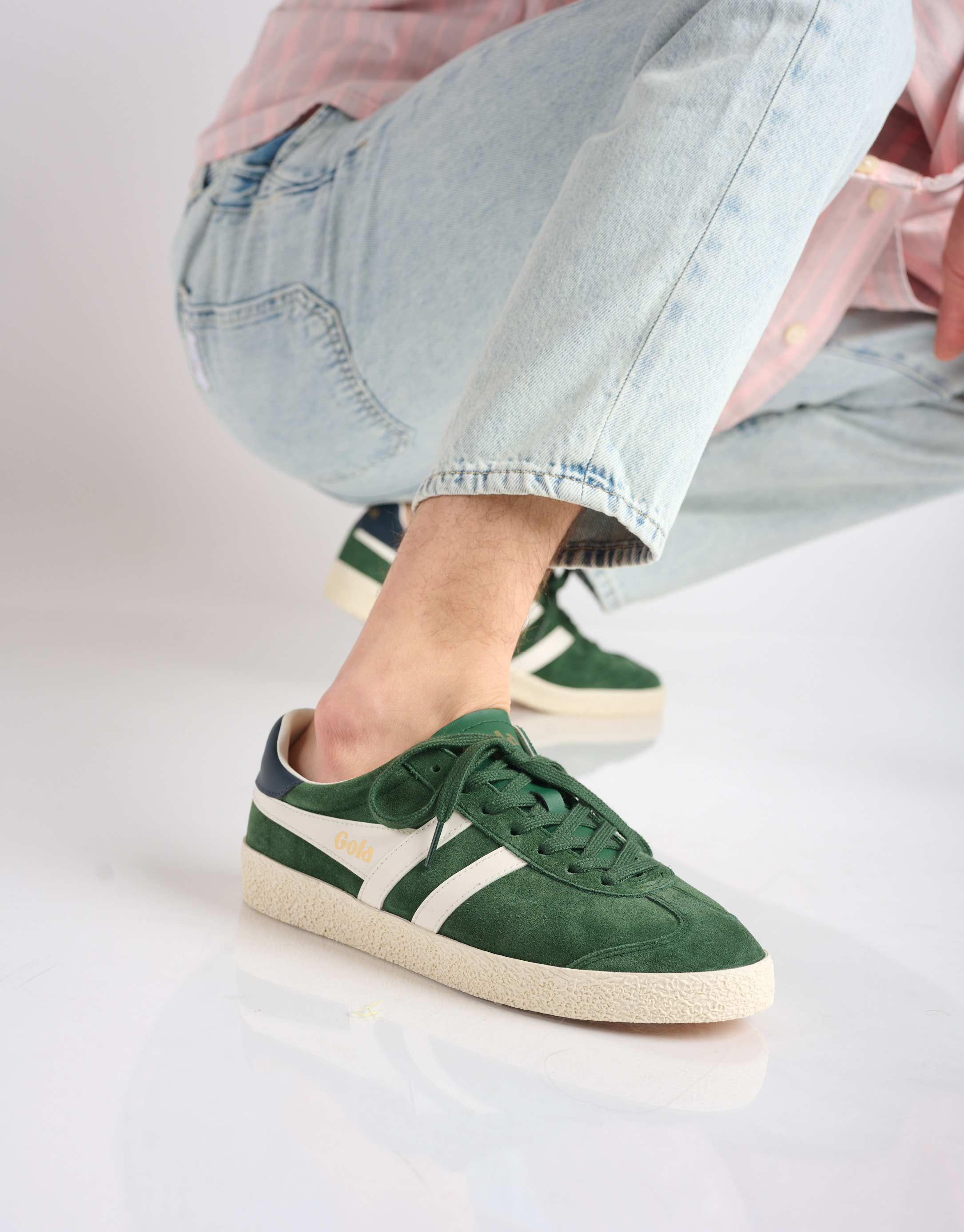 נעלי גברים - Gola - סניקרס עור MEDALLIST - ירוק