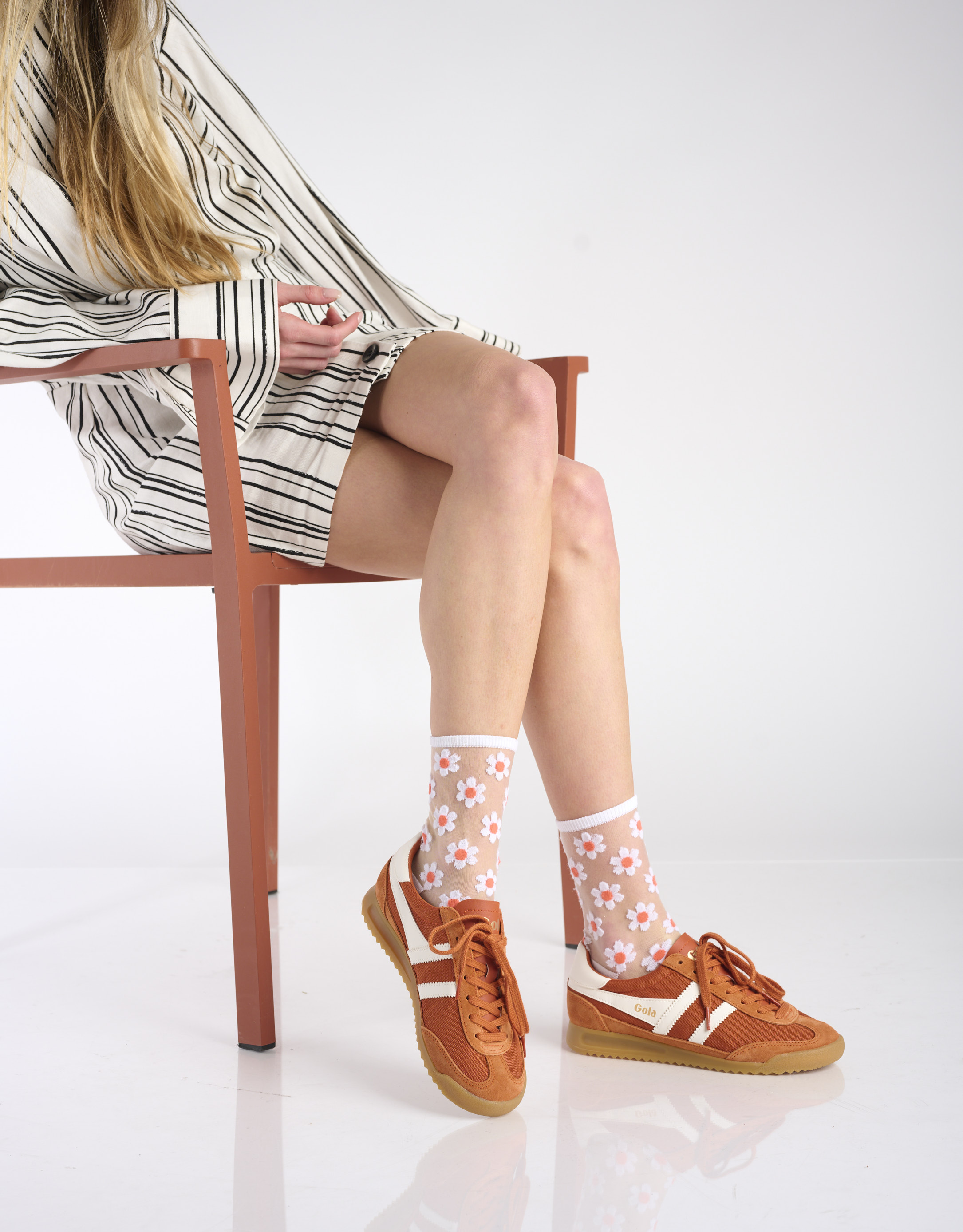 נעלי נשים - Gola - סניקרס TORNADO - כתום   לבן