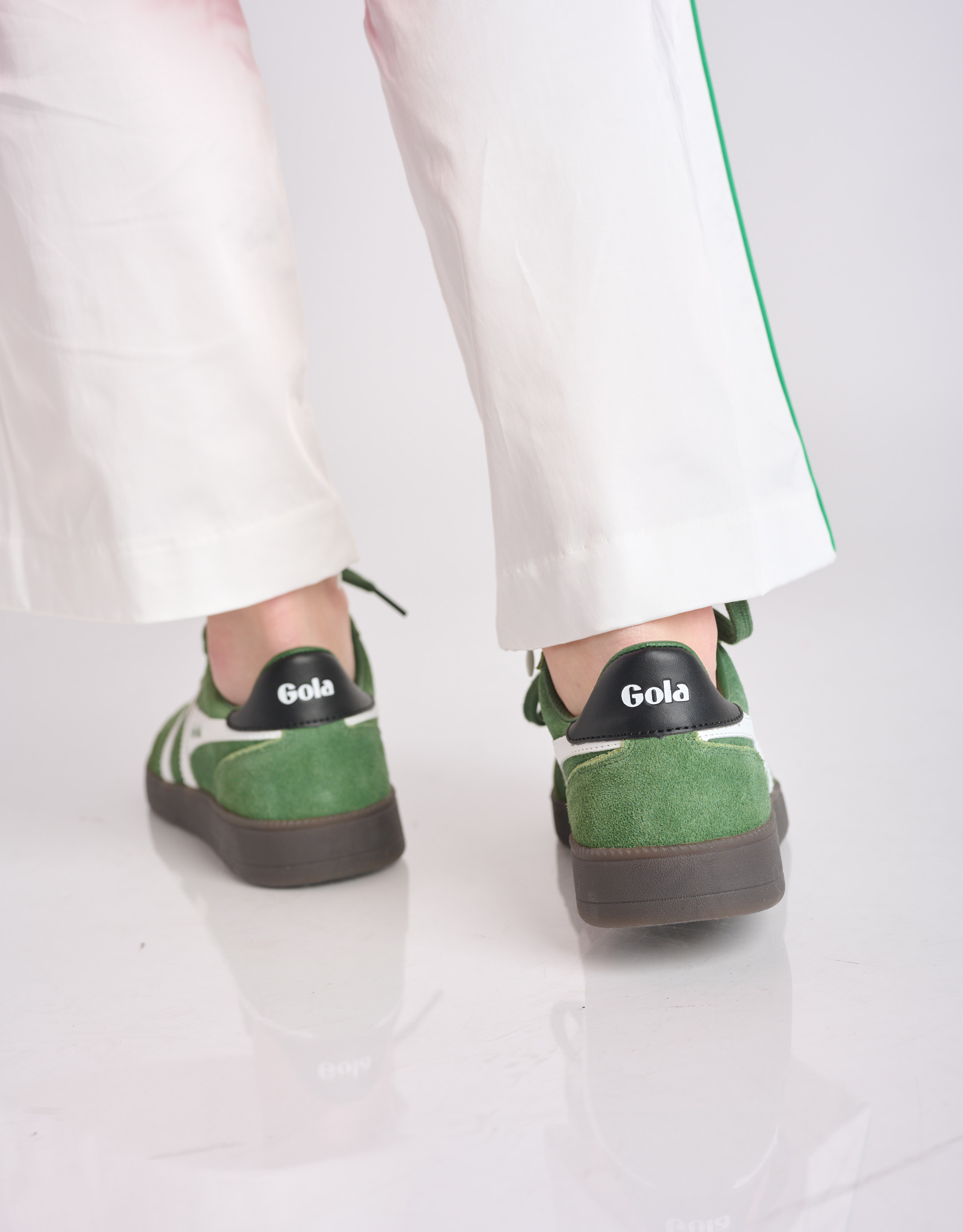 נעלי נשים - Gola - סניקרס עור VIPER - ירוק   לבן4