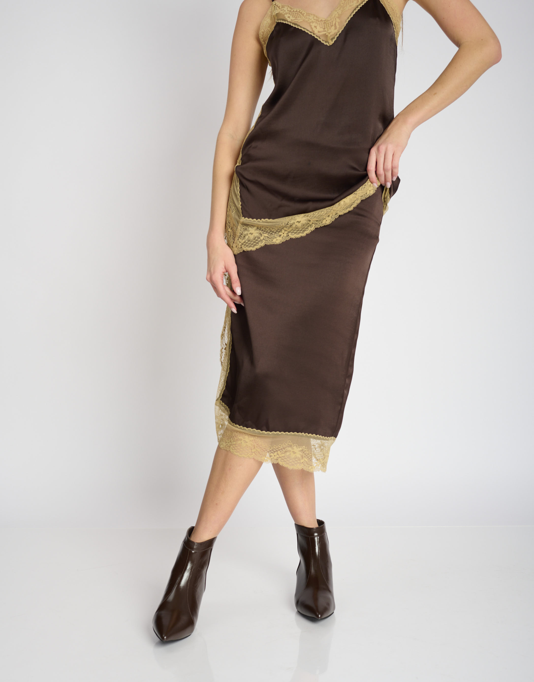 נעלי נשים - Jeffrey Campbell - מגפוני עור MISTRESS - חום כהה2