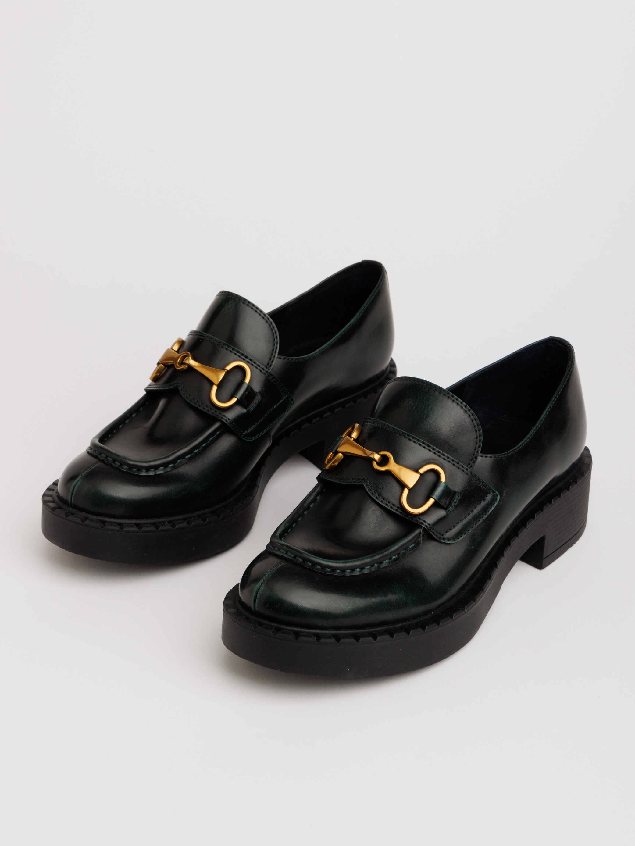 נעלי נשים - Jeffrey Campbell - נעלי מוקסין PORTINA - ירוק כהה3