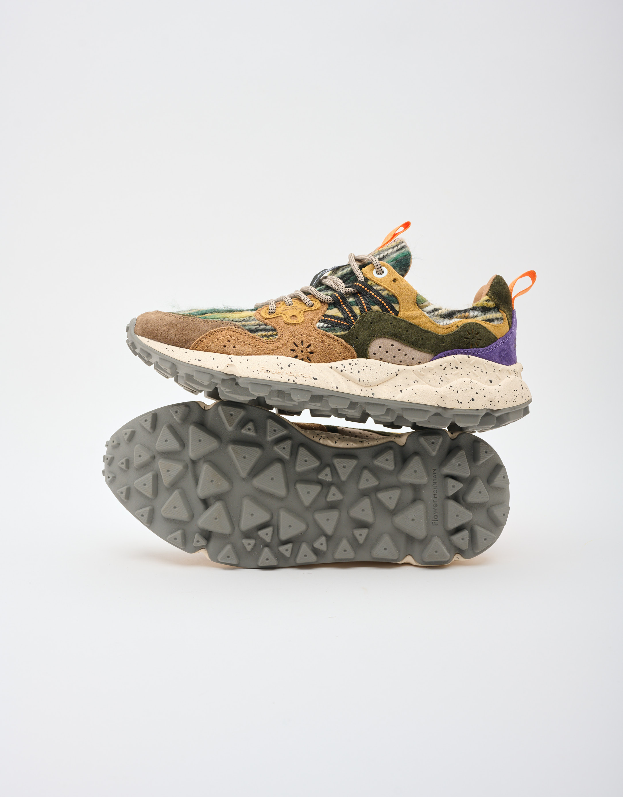 נעלי נשים - Flower Mountain - סניקרס YAMANO3 פסים - ירוק   חום