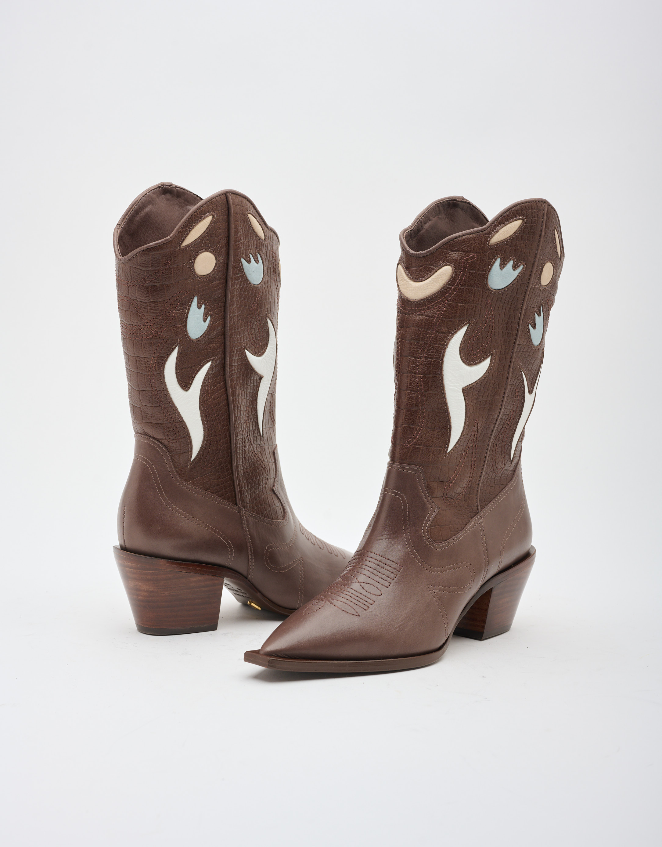 נעלי נשים - Vicenza - מגפי בוקרים גבוהים MONTRE - חום