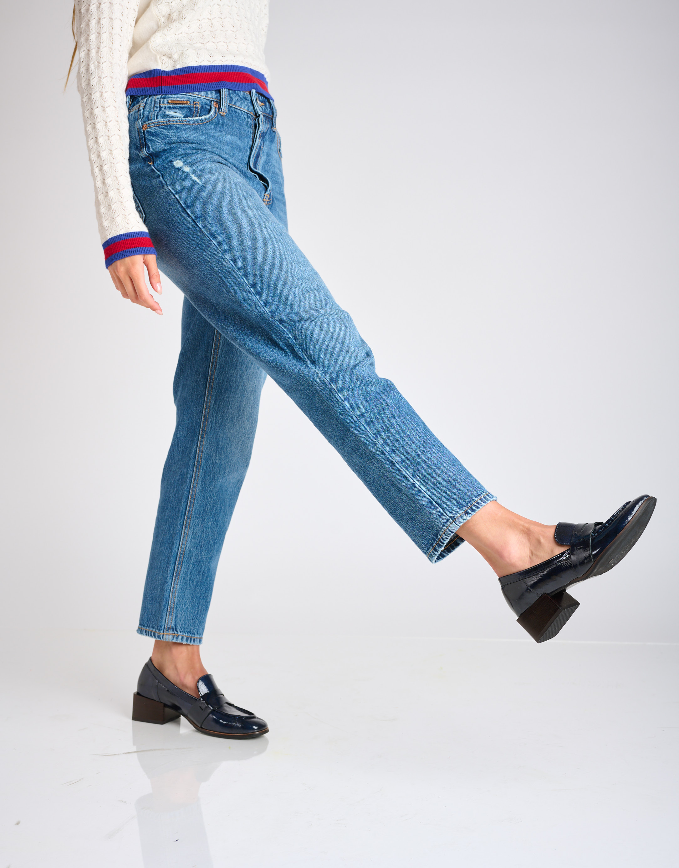 נעלי נשים - Yuko Imanishi - נעלי עור מבריקות RURI - כחול1