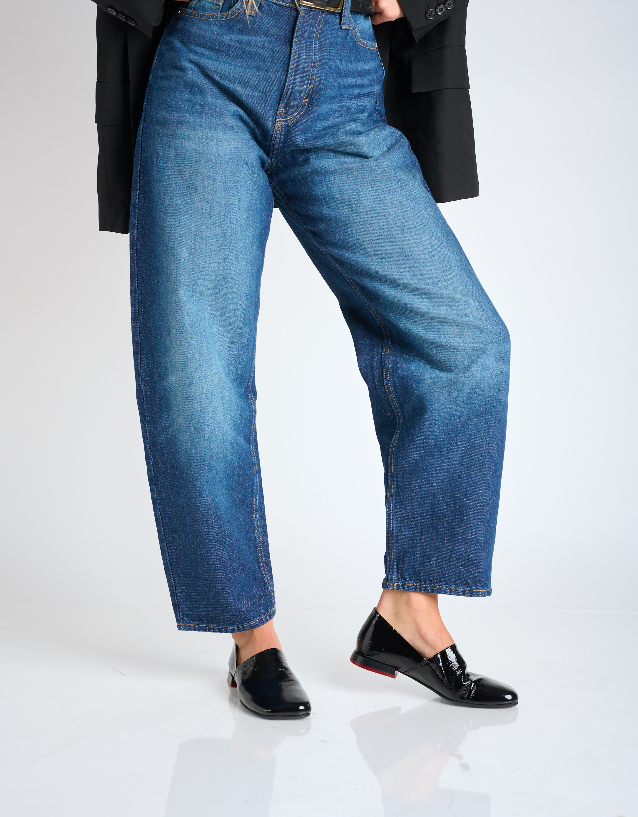 נעלי נשים - Yuko Imanishi - נעליים מבריקות שטוחות KEO - שחור3