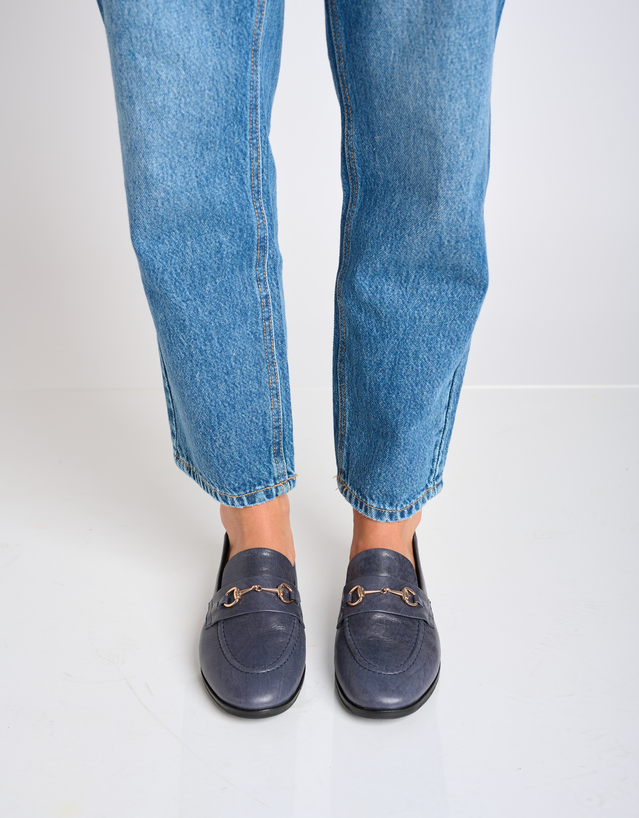 נעלי נשים - Yuko Imanishi - נעלי מוקסינים SACHI - כחול4