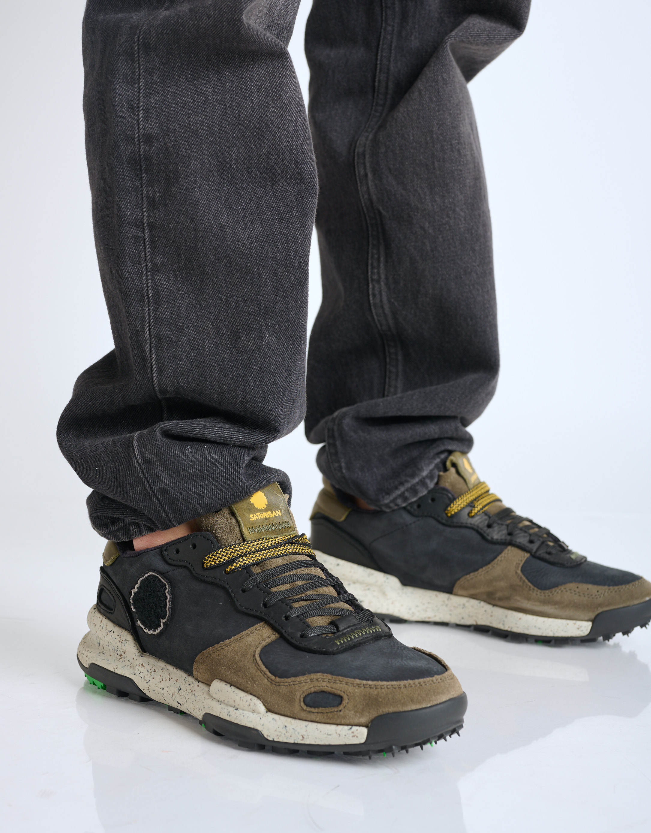 נעלי גברים - Satorisan - סניקרס עור CHACRONA - שחור4