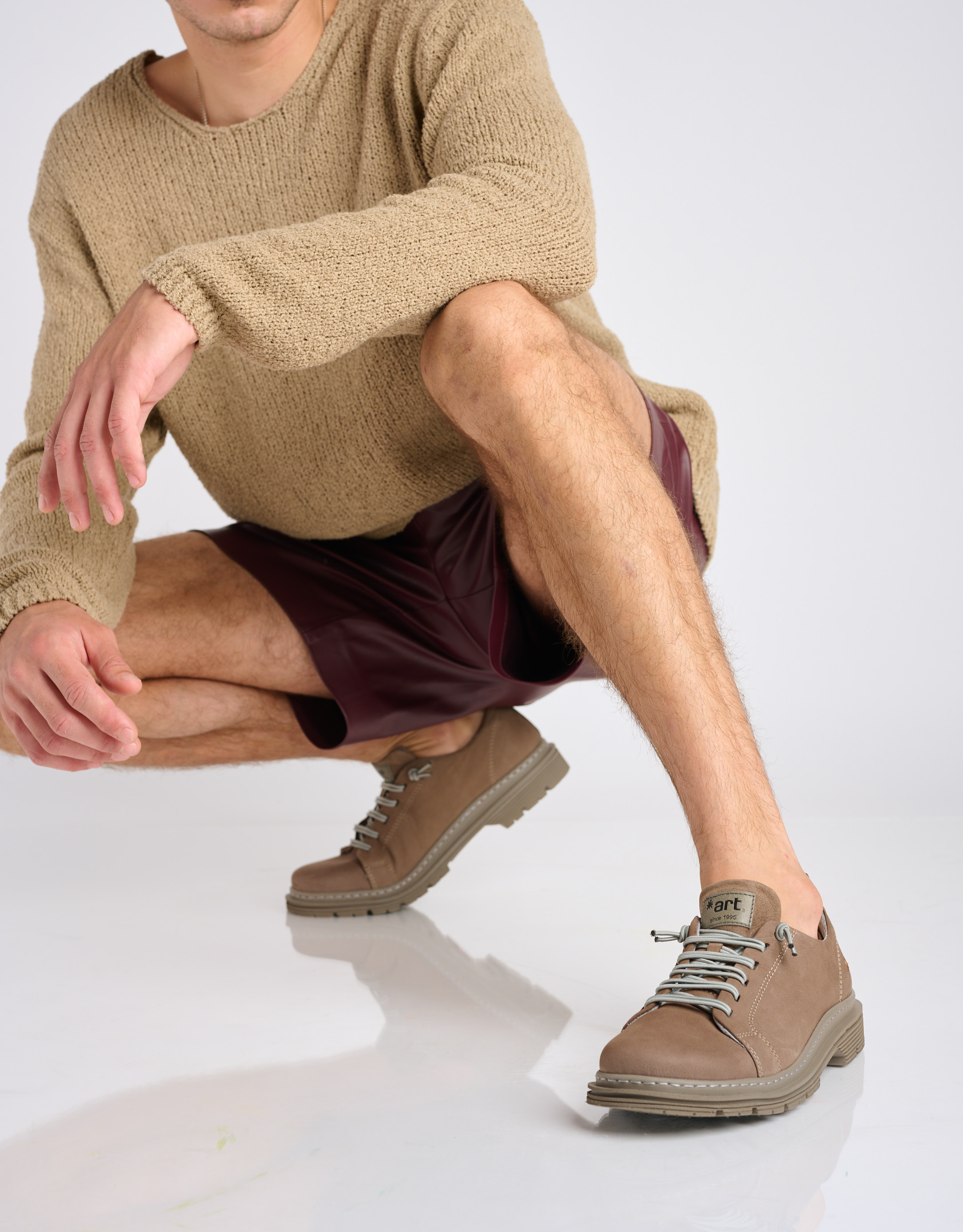 נעלי גברים - Art - נעלי עור BIRMINGHAM - אפור חום1