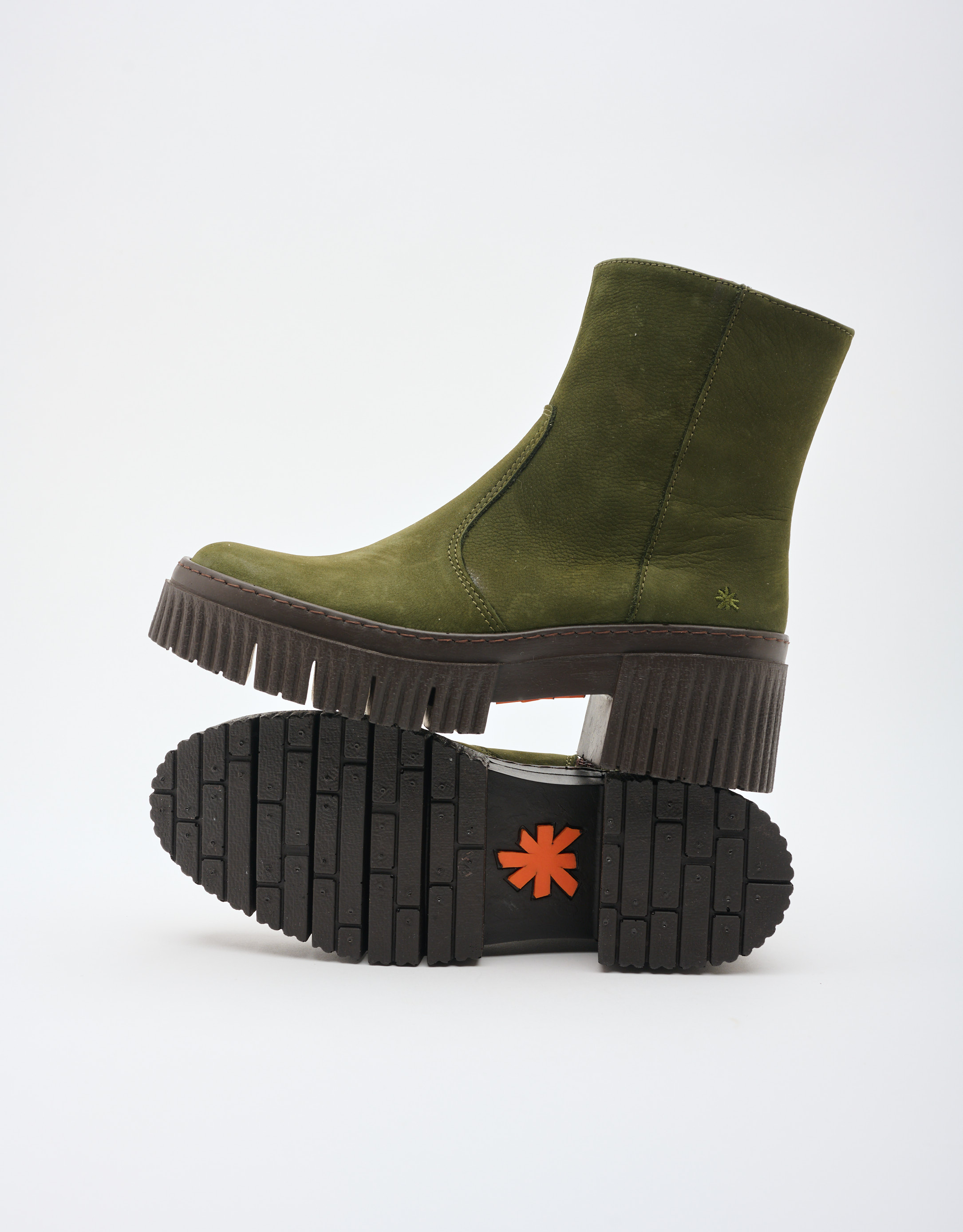 נעלי נשים - Art - מגפוני פלטפורמה YORK - חאקי1