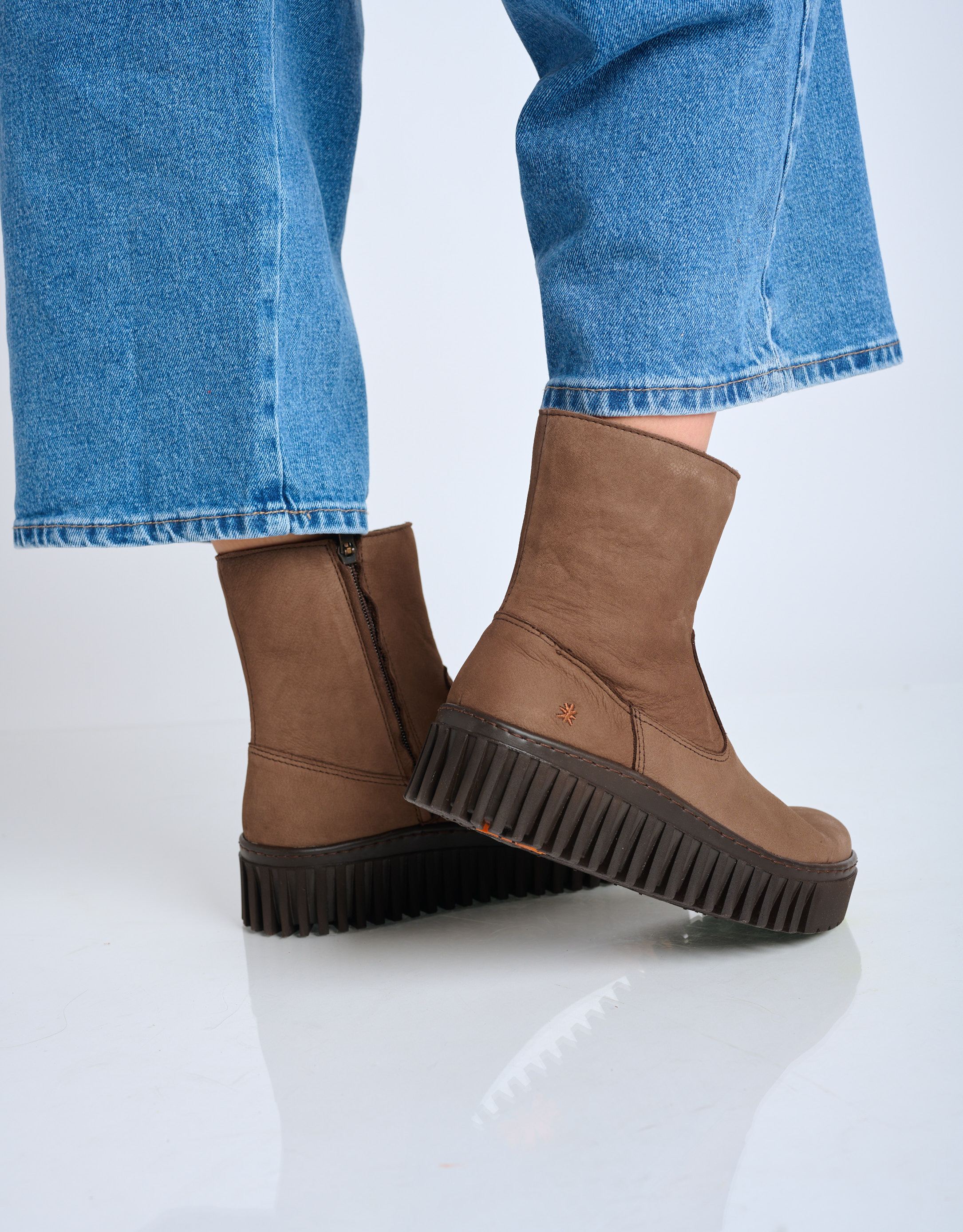 נעלי נשים - Art - מגפוני פלטפורמה BRIGHTON - חום4