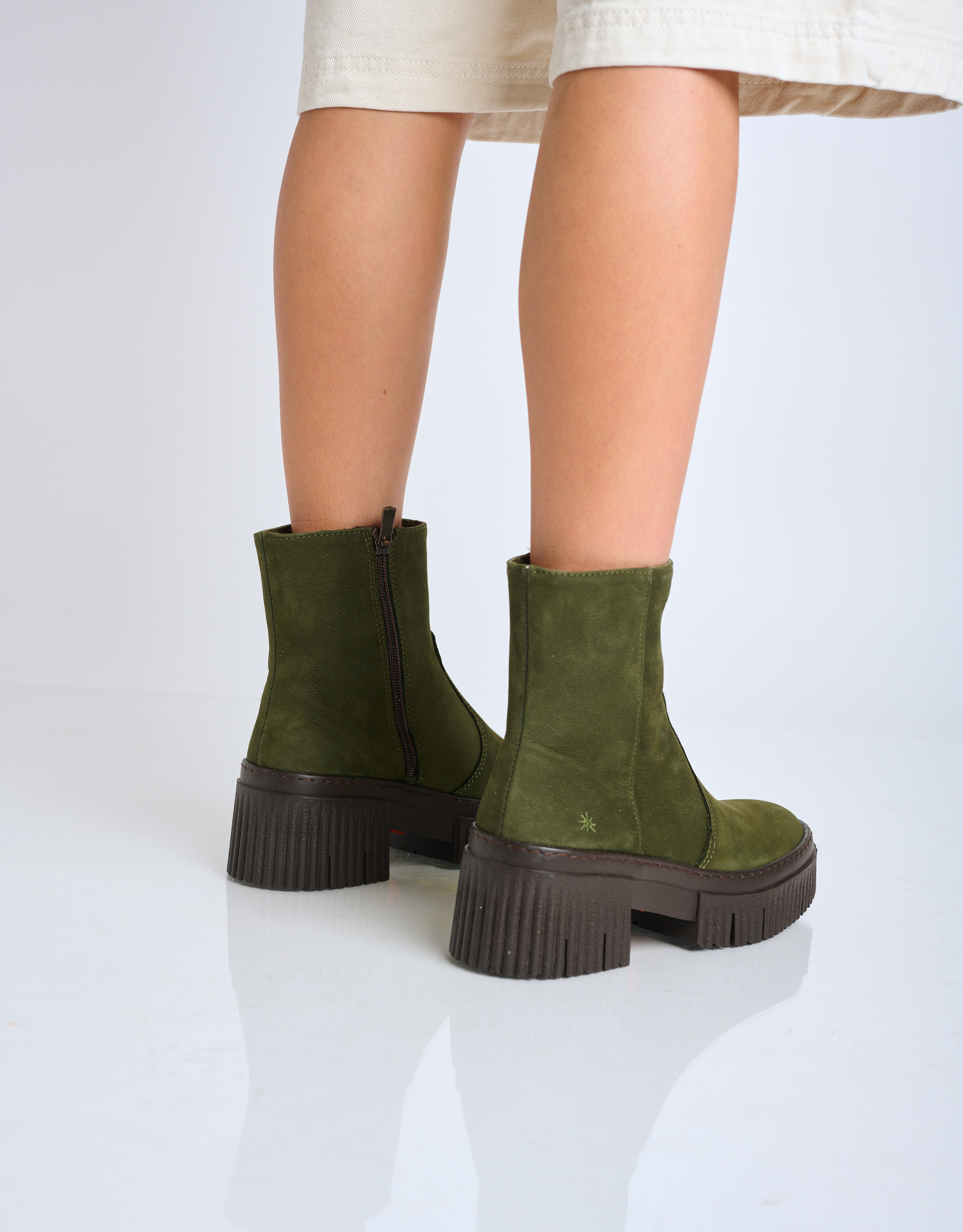 נעלי נשים - Art - מגפוני פלטפורמה YORK - חאקי4