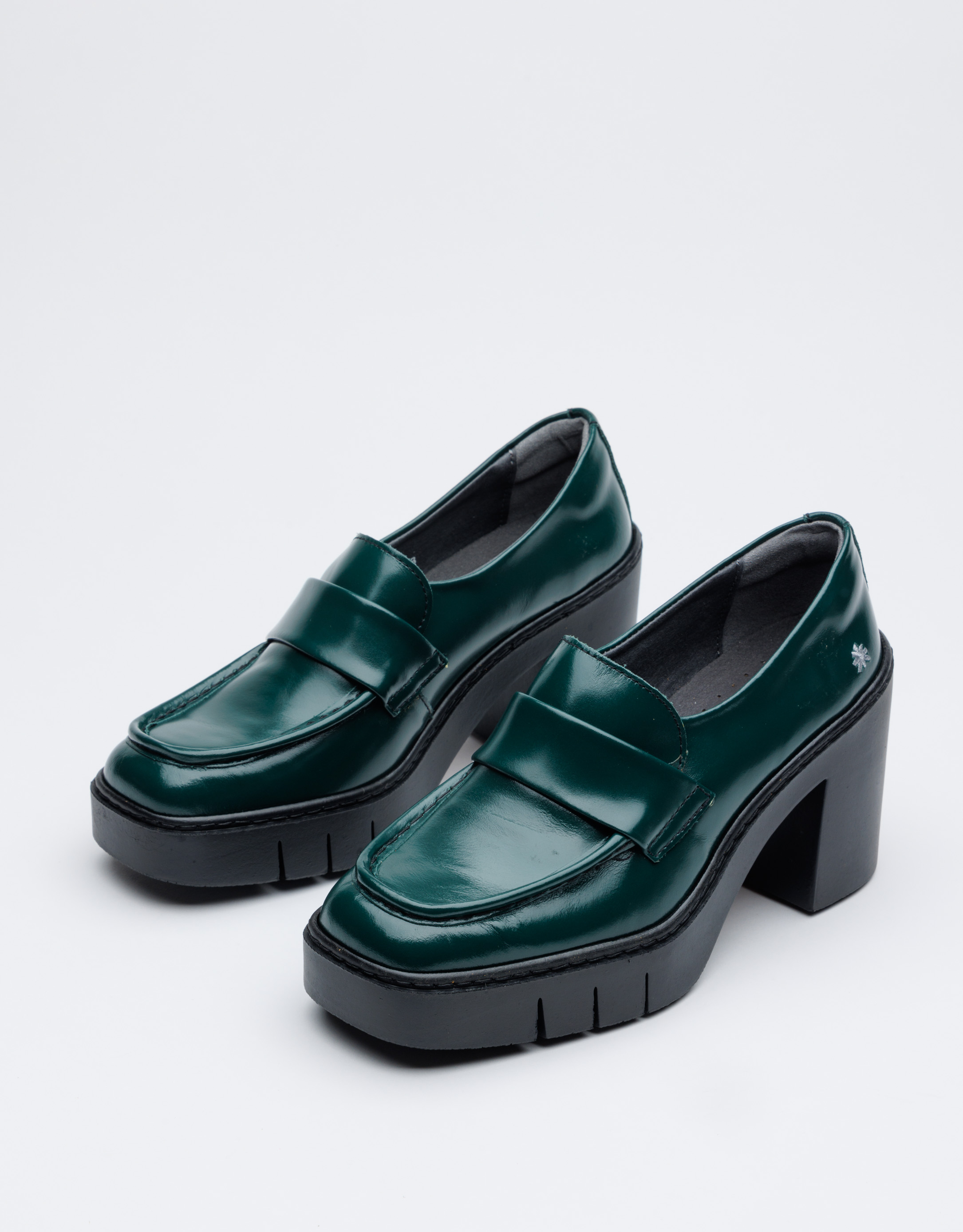 נעלי נשים - Art - מוקסינים עם עקב  BERNA - ירוק1